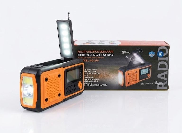 Notfallradio Solar Kurbel 4000mAh AM FM SW Powerbank LED SOS