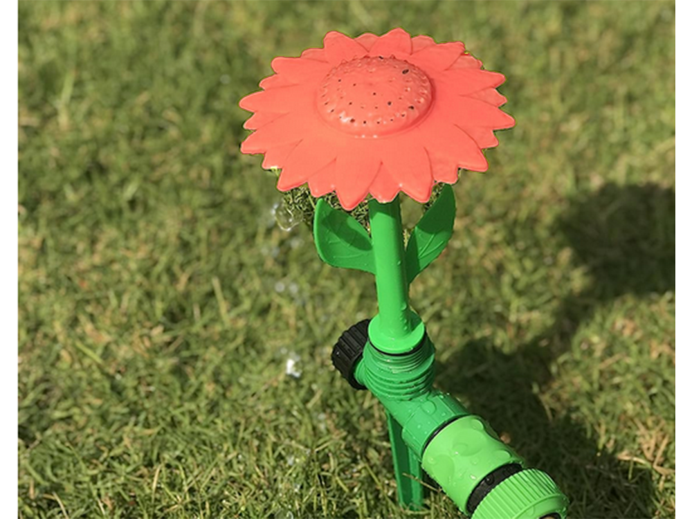 Garten Sprinkler Sonnenblume mit Erdspieß – Dekorativer Rasensprenger für Gartenbewässerung, Rasen und Blumenbeete