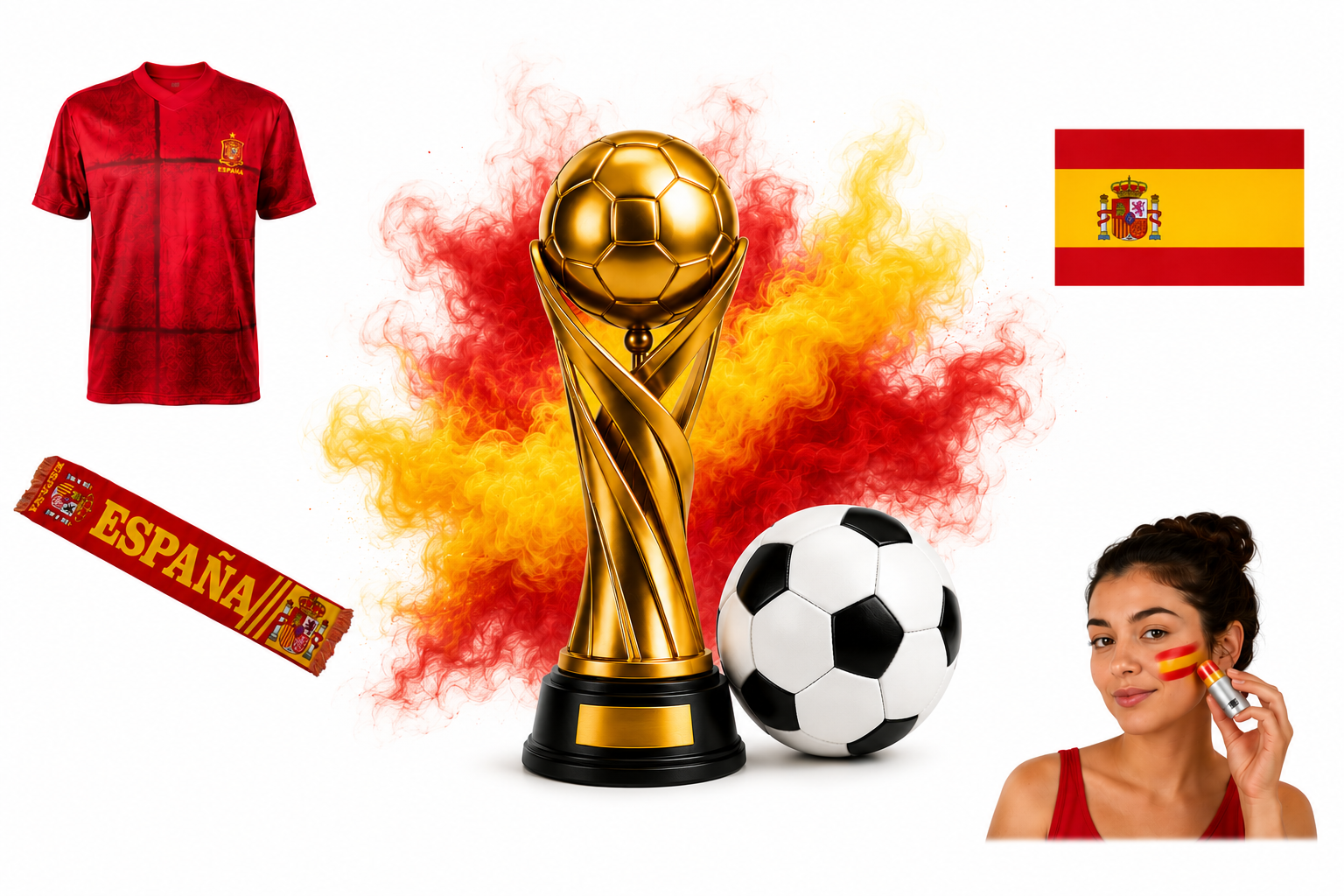 Spanien Fanartikel WM EM Shirt Schal Flagge Fanhorn Auswahl
