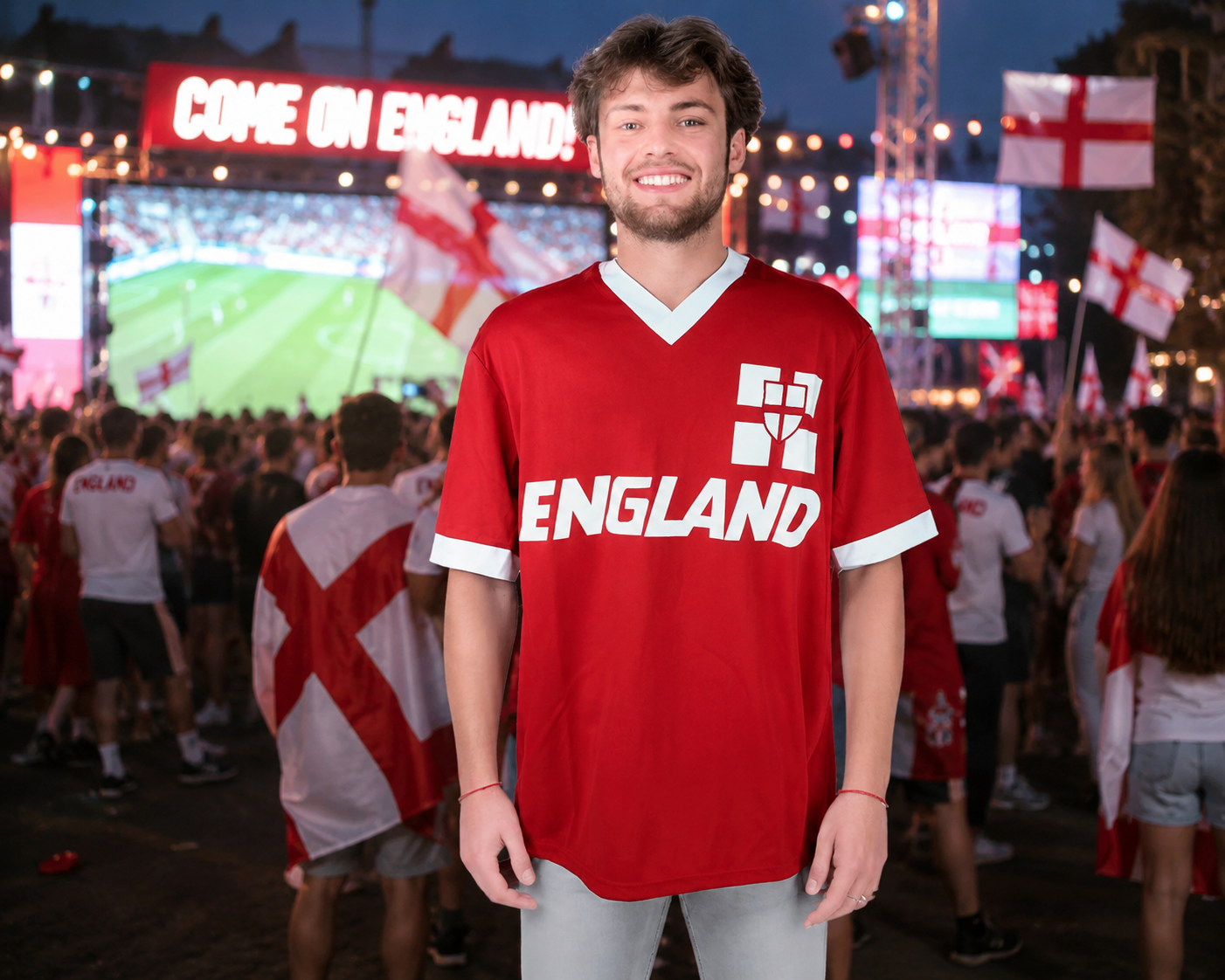 England Fan T-Shirt Fußball WM EM Shirt Unisex England Trikot