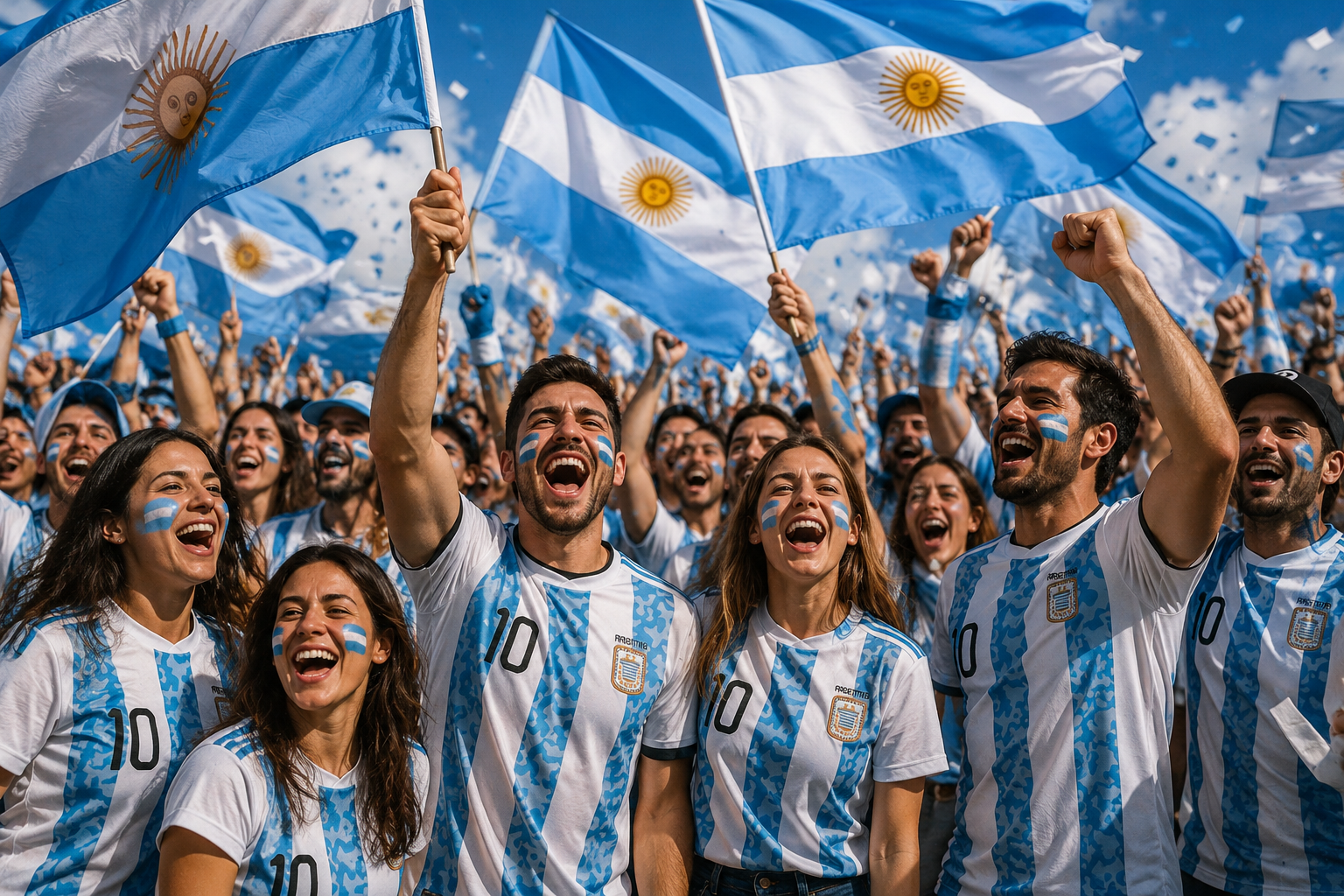 Argentinien Fan T-Shirt Fußball WM EM Shirt Unisex Argentinien Trikot