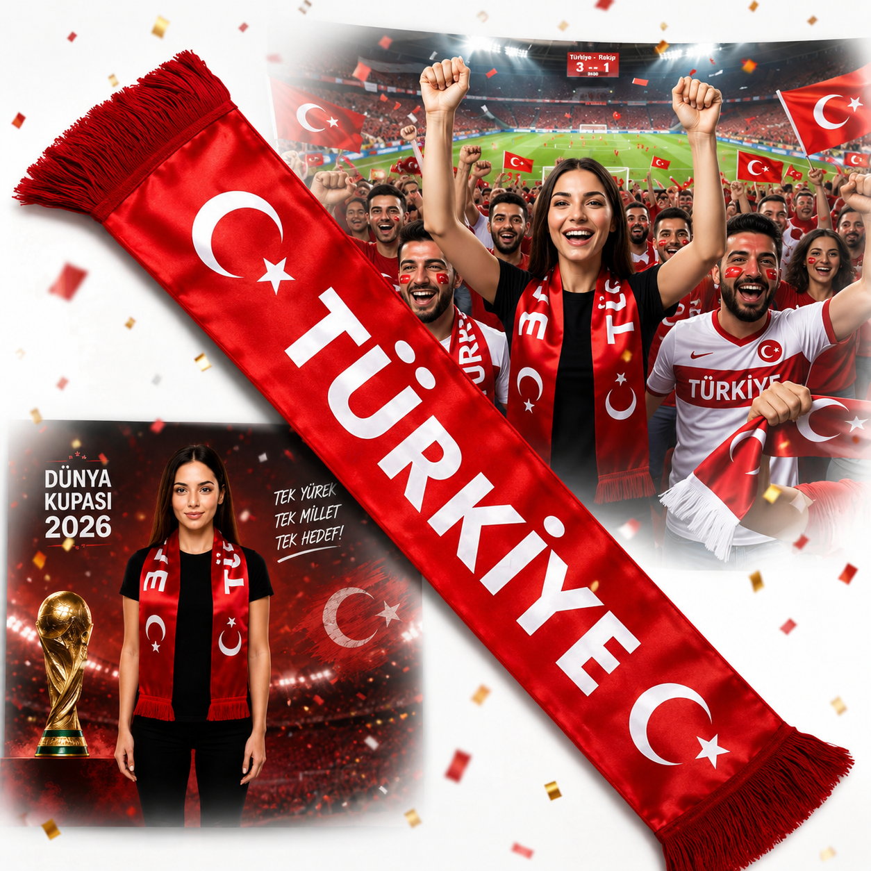 Türkei Fanschal Türkische Flagge Fußball Fanartikel Rot Weiß - Schal