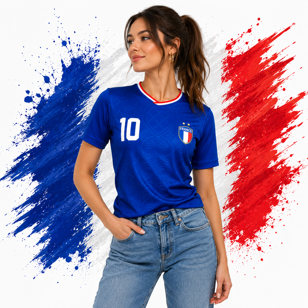 Frankreich Fan T-Shirt WM EM Fußball Shirt Unisex Frankreich Trikot