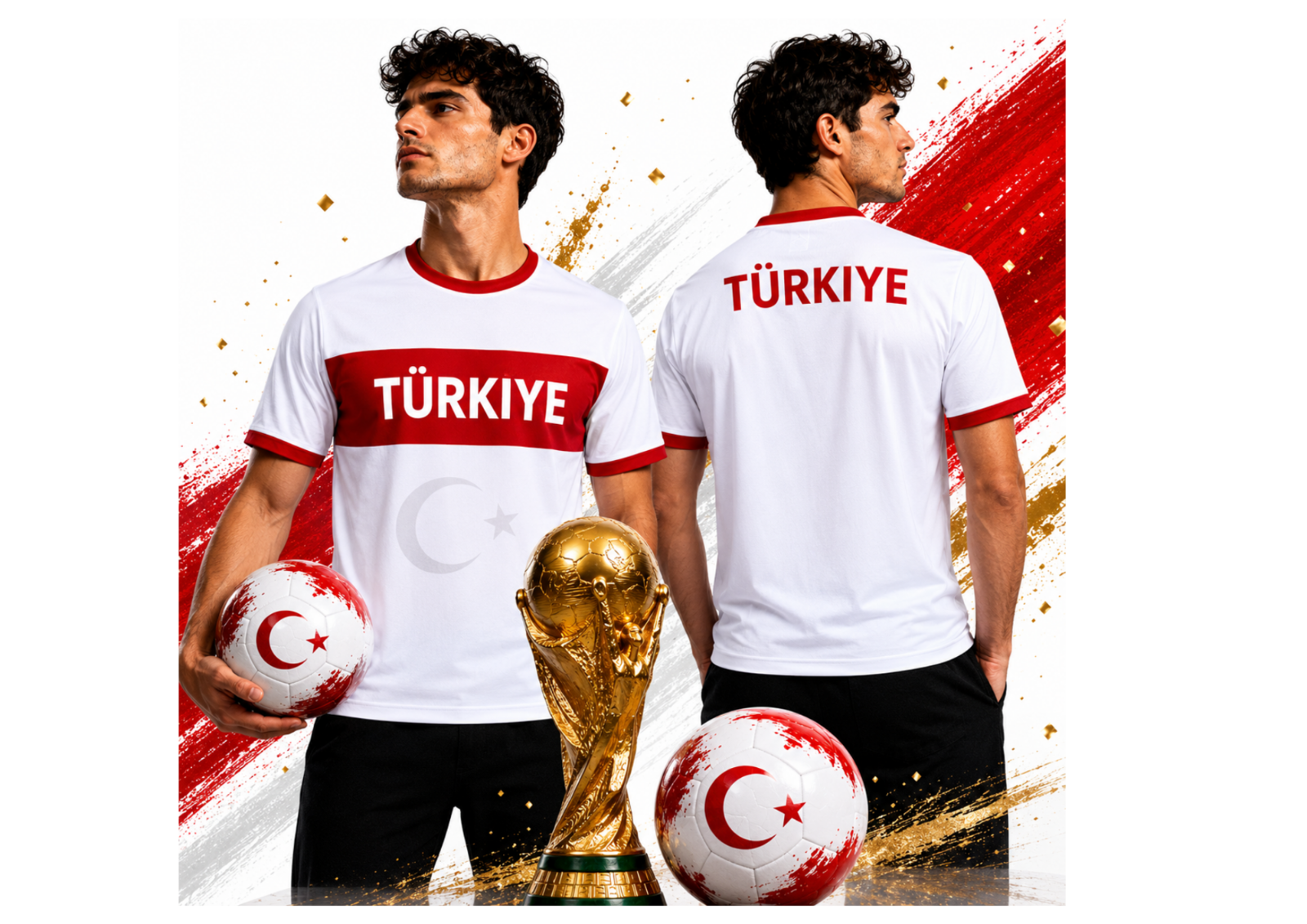Türkei FanShirt Fußball Trikot T-Shirt WM EM Unisex Herren Damen