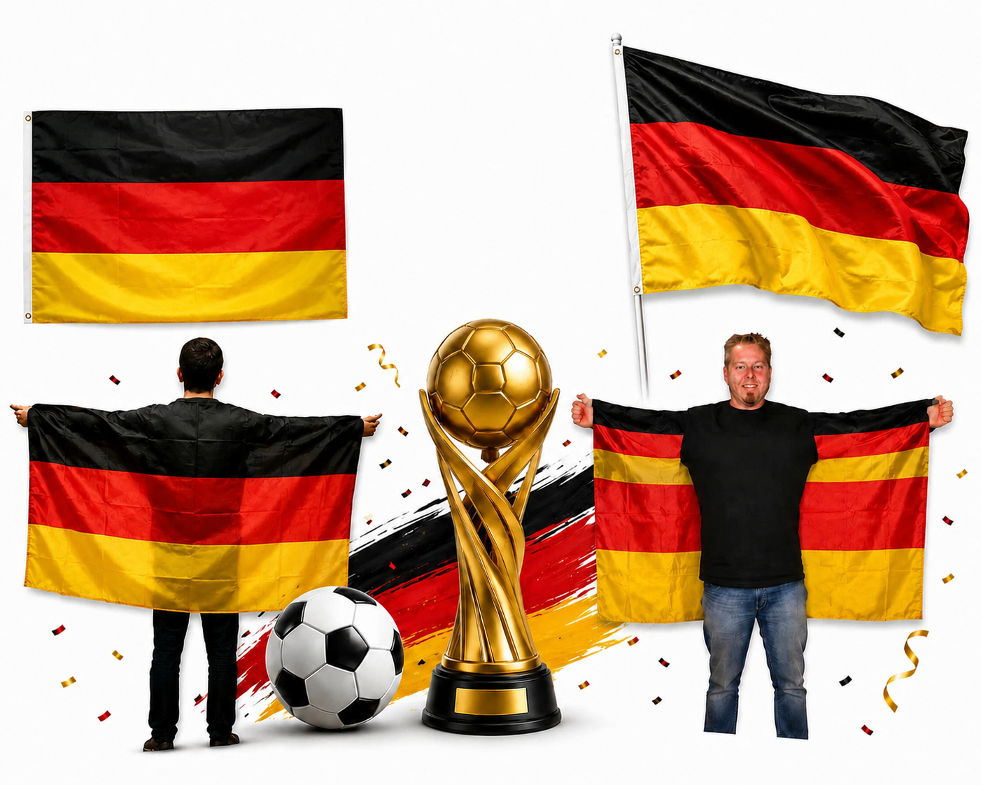 Deutschland Fanartikel WM EM Fahne Flagge Poncho Horn Auswahl