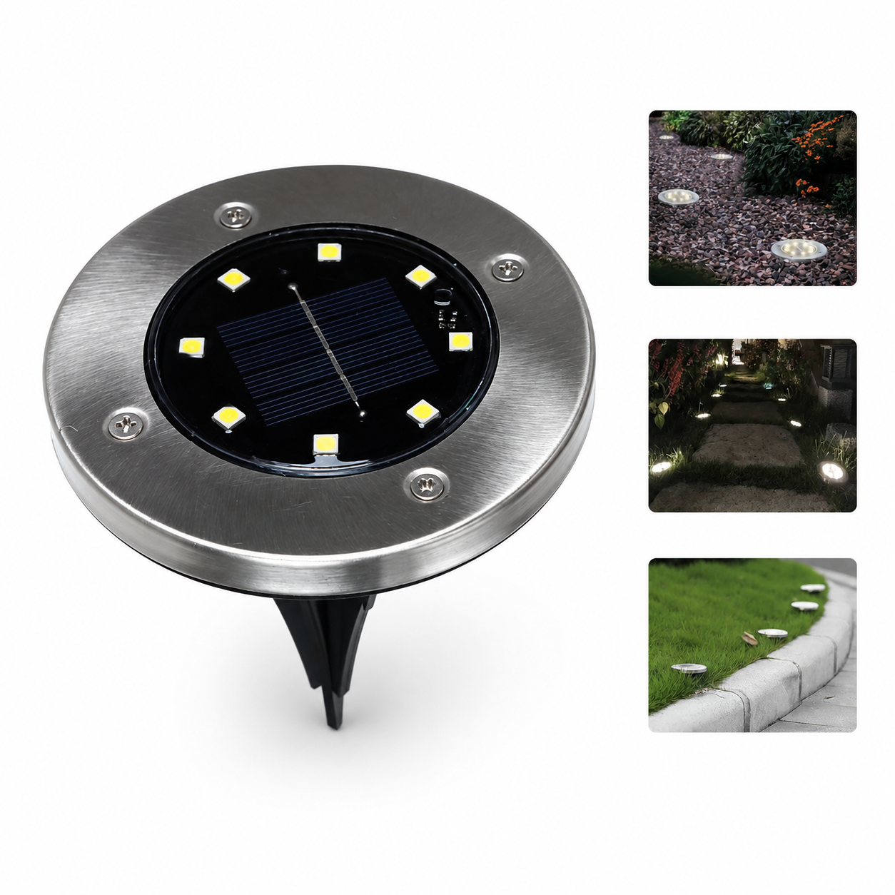 Solar Gartenleuchten LED Außenleuchte IP65 kaltweiß 1/12 Stück