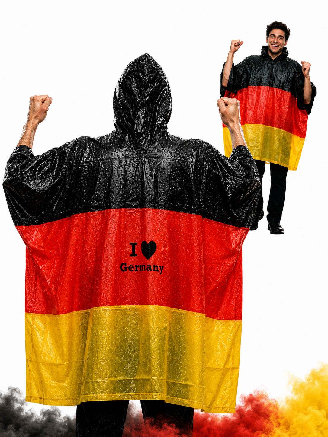 Deutschland Regenponcho I Love Germany Festival Regen Cape 127x125cm