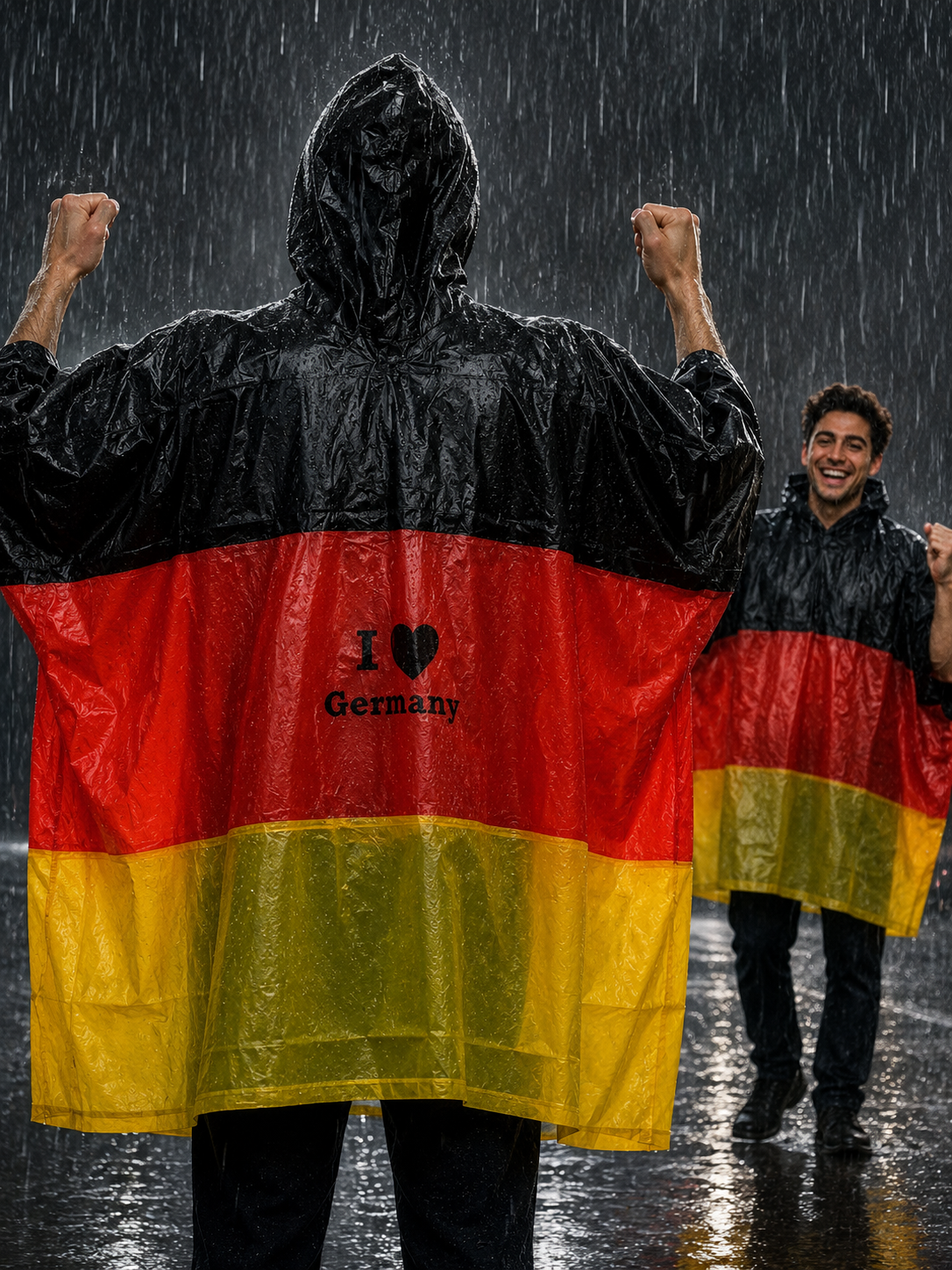 Deutschland Regenponcho I Love Germany Festival Regen Cape 127x125cm