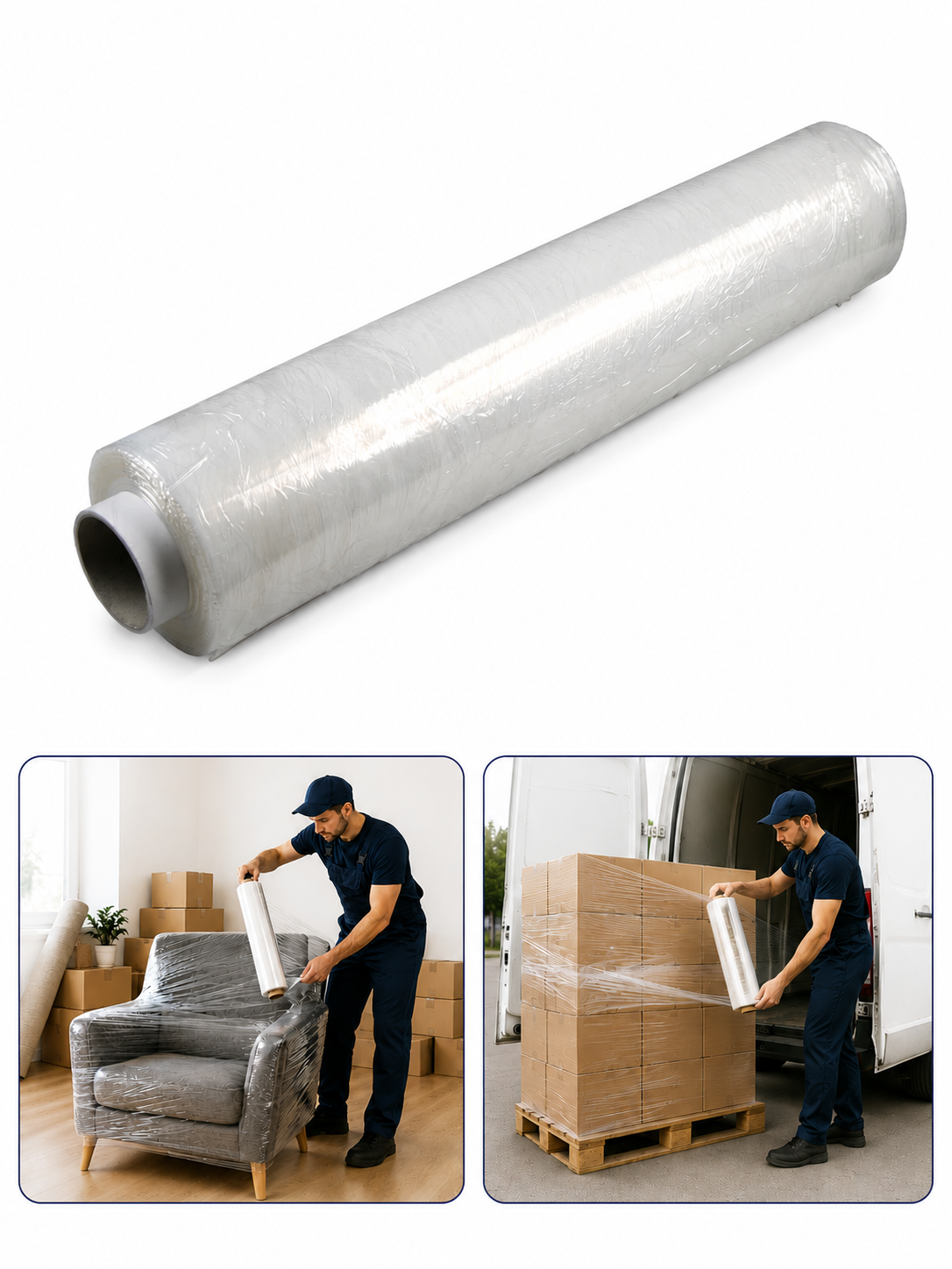 Stretchfolie 50cm x 300m Transparent Palettenfolie Verpackungsfolie