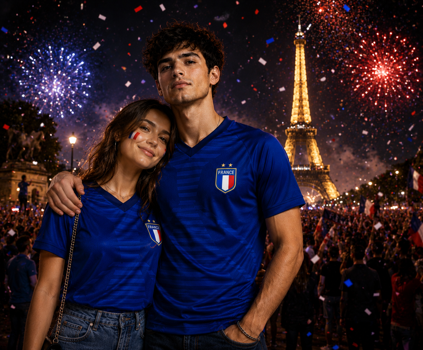 Frankreich Fan T-Shirt WM EM Fußball Shirt Unisex Frankreich Trikot