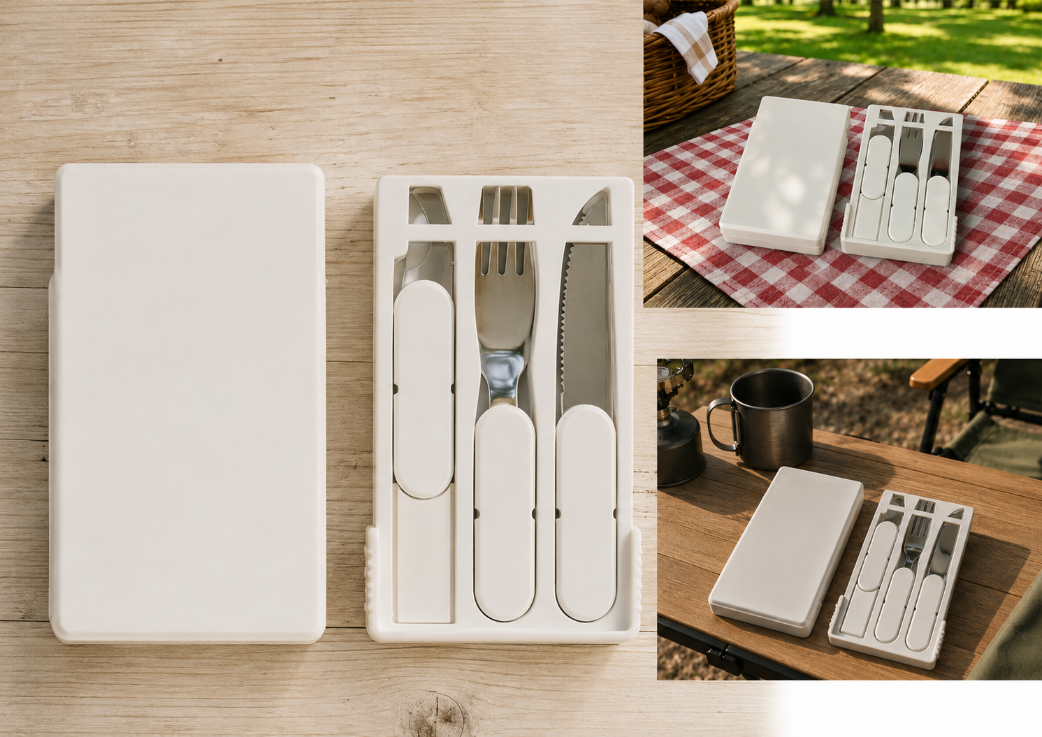 Picknick Besteck Set Gabel Messer Flaschenöffner Camping Outdoor