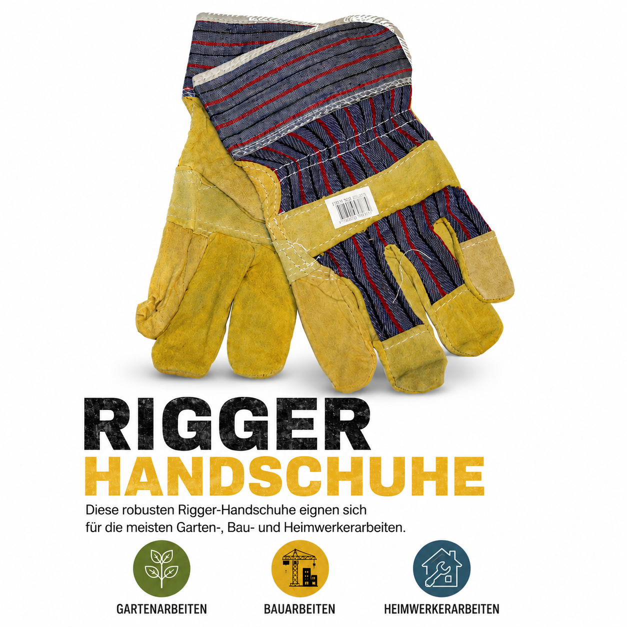 Arbeitshandschuhe Schweinsleder Rigger Handschuhe Garten Bau Universal