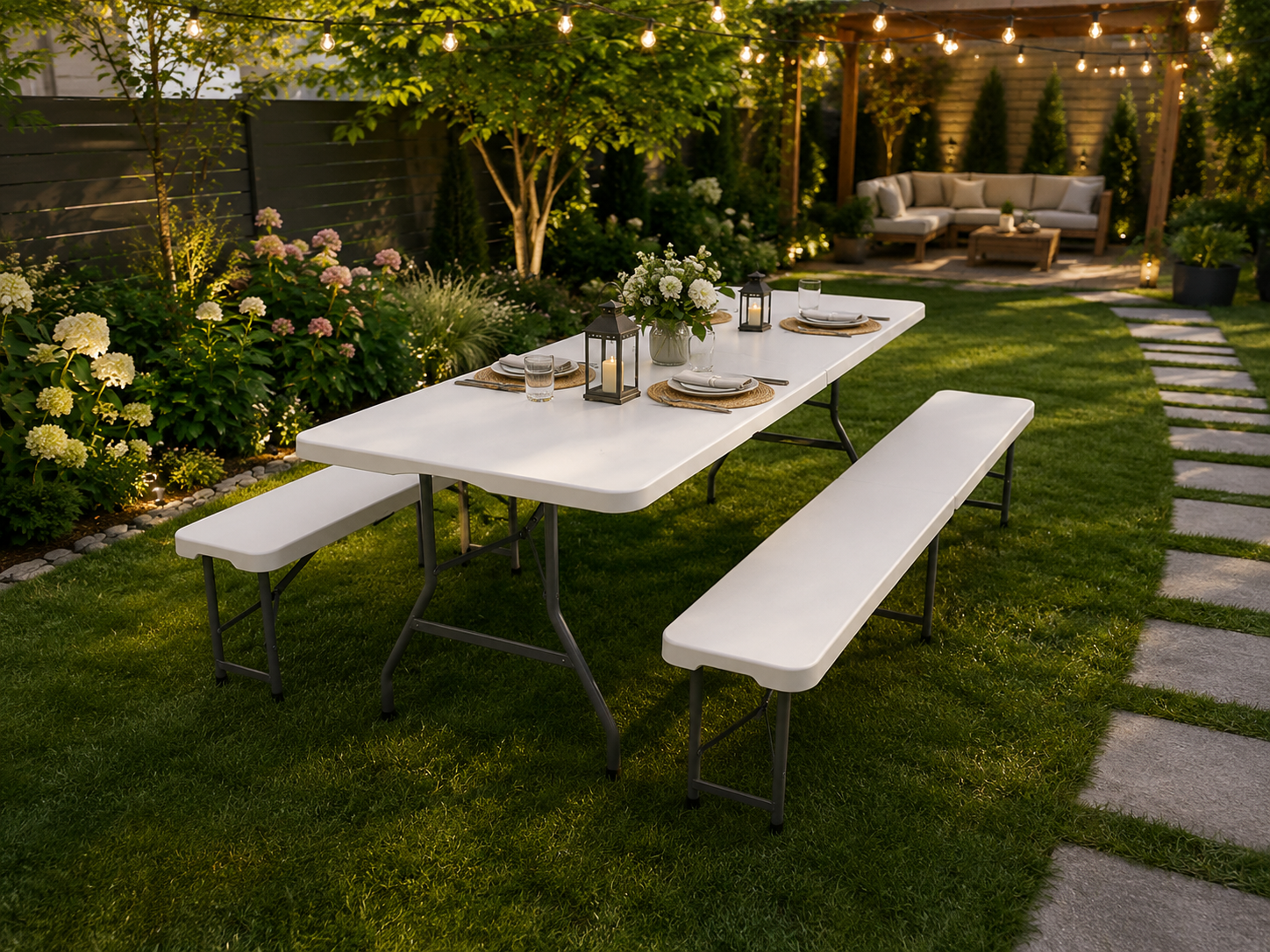 Bierzeltgarnitur 180cm Klapptisch 2 Bänke Festzeltgarnitur Garten Set
