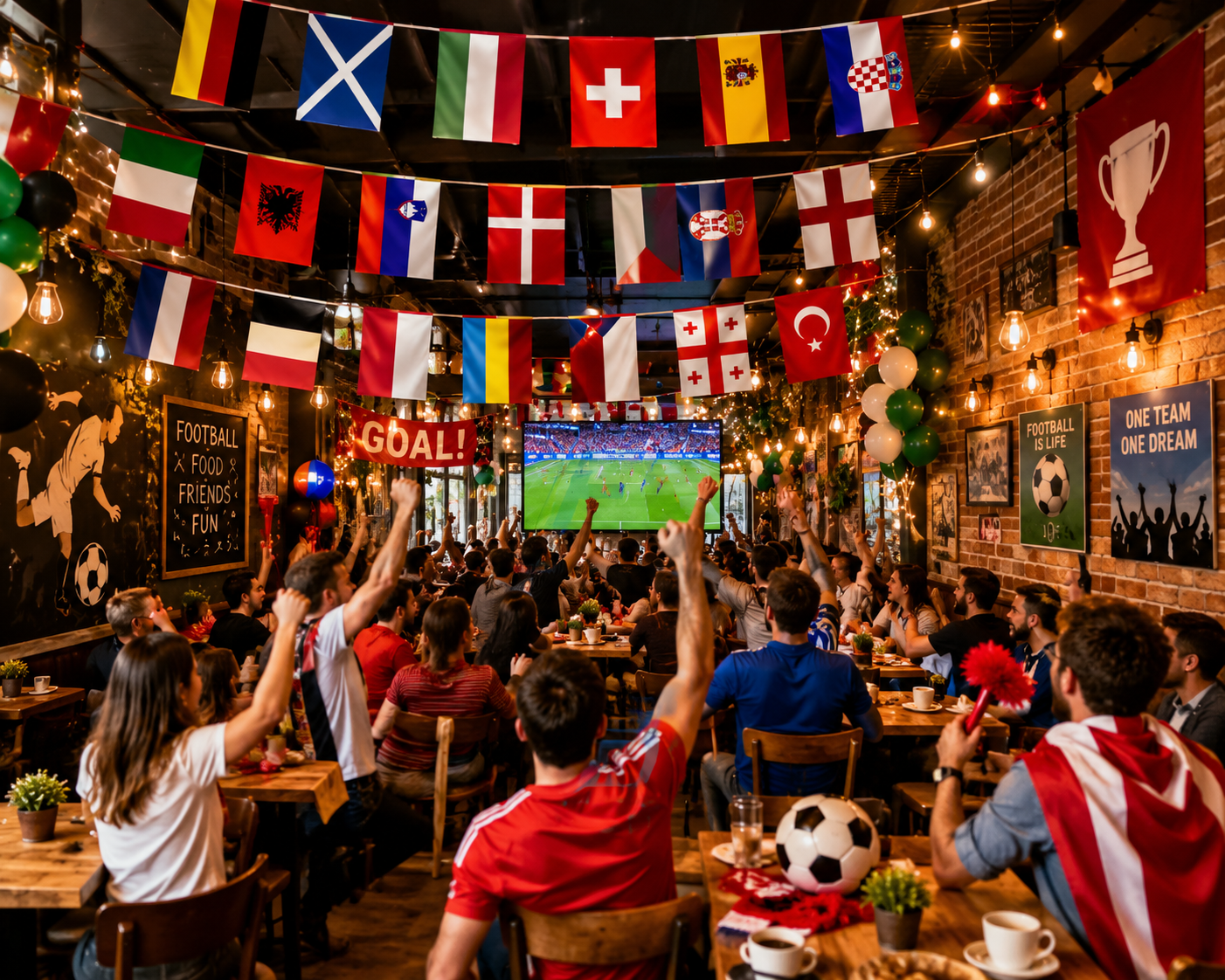 Flaggenkette Europa 24 Länder 7m Girlande Länderflaggen Party Deko EM WM