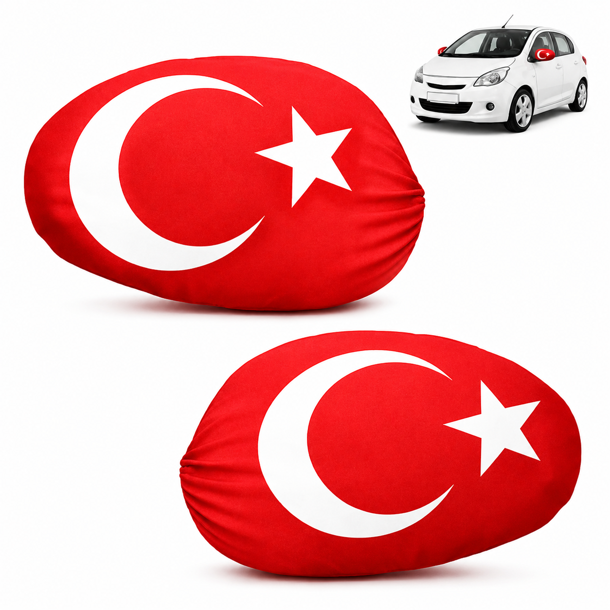 Türkei Spiegelfahne 2er Set Auto Spiegel Flagge Türkiye Fanartikel EM WM