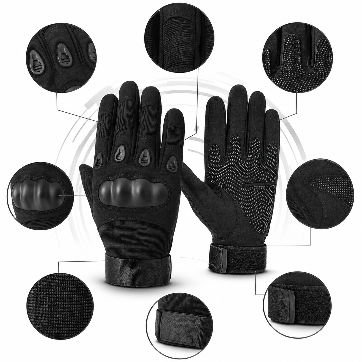 Taktische Handschuhe XL Militärhandschuhe Knöchelschutz Outdoor Schwarz