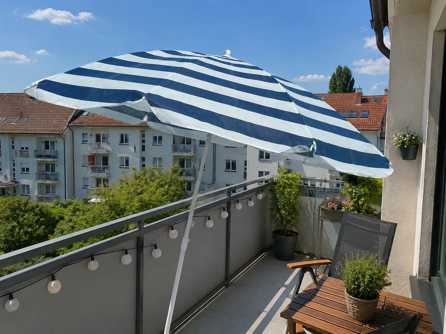 Sonnenschirm Ø160cm Gartenschirm Balkonschirm Strandschirm UV-Schutz Outdoor