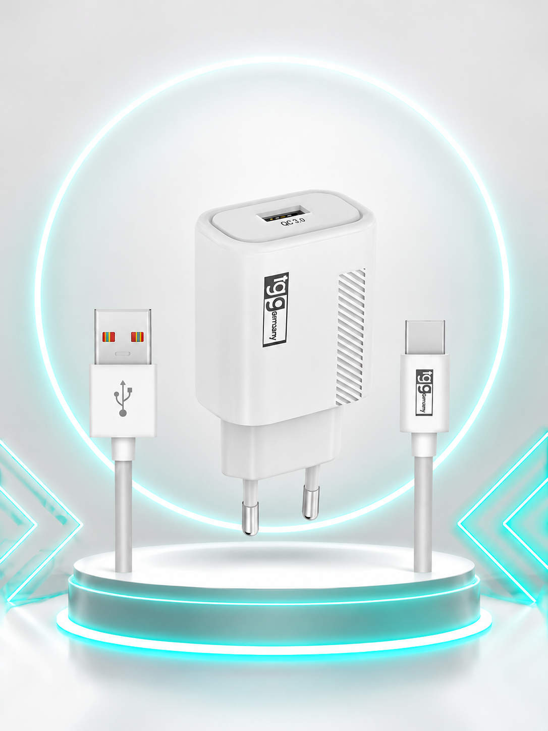 USB C Ladegerät 18W Netzteil Schnellladegerät USB-A Ladekabel 1m Typ C Set