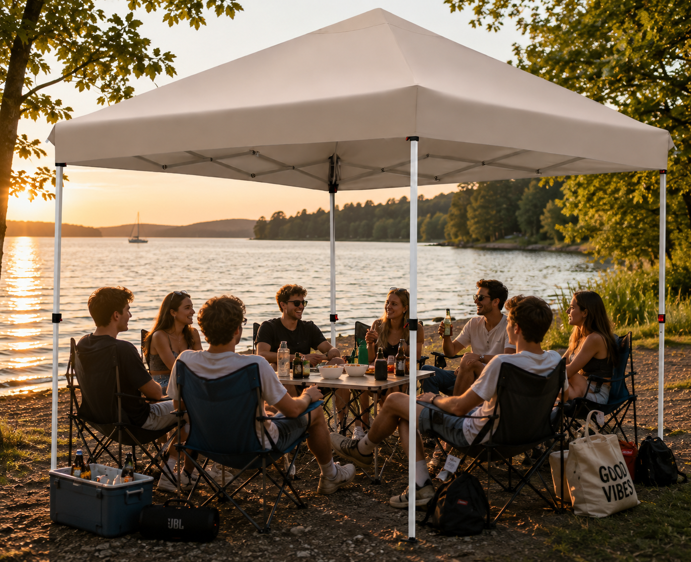 Faltpavillon 3x3m Wasserdicht Höhenverstellbar Partyzelt Camping Pavillon