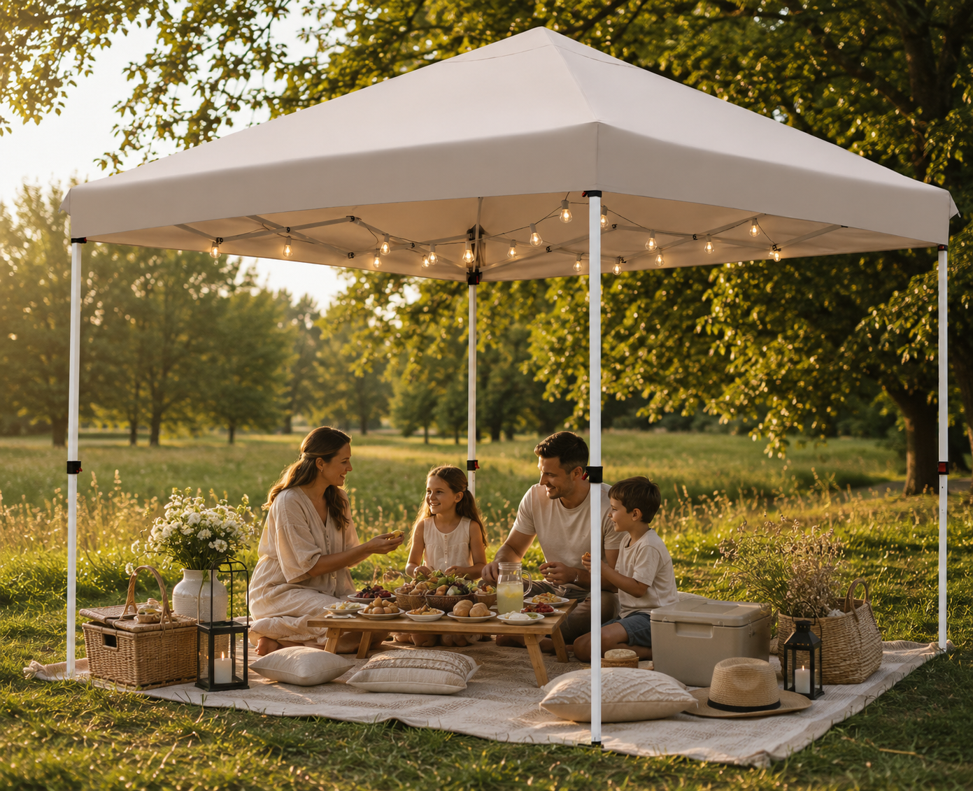 Faltpavillon 3x3m Wasserdicht Höhenverstellbar Partyzelt Camping Pavillon
