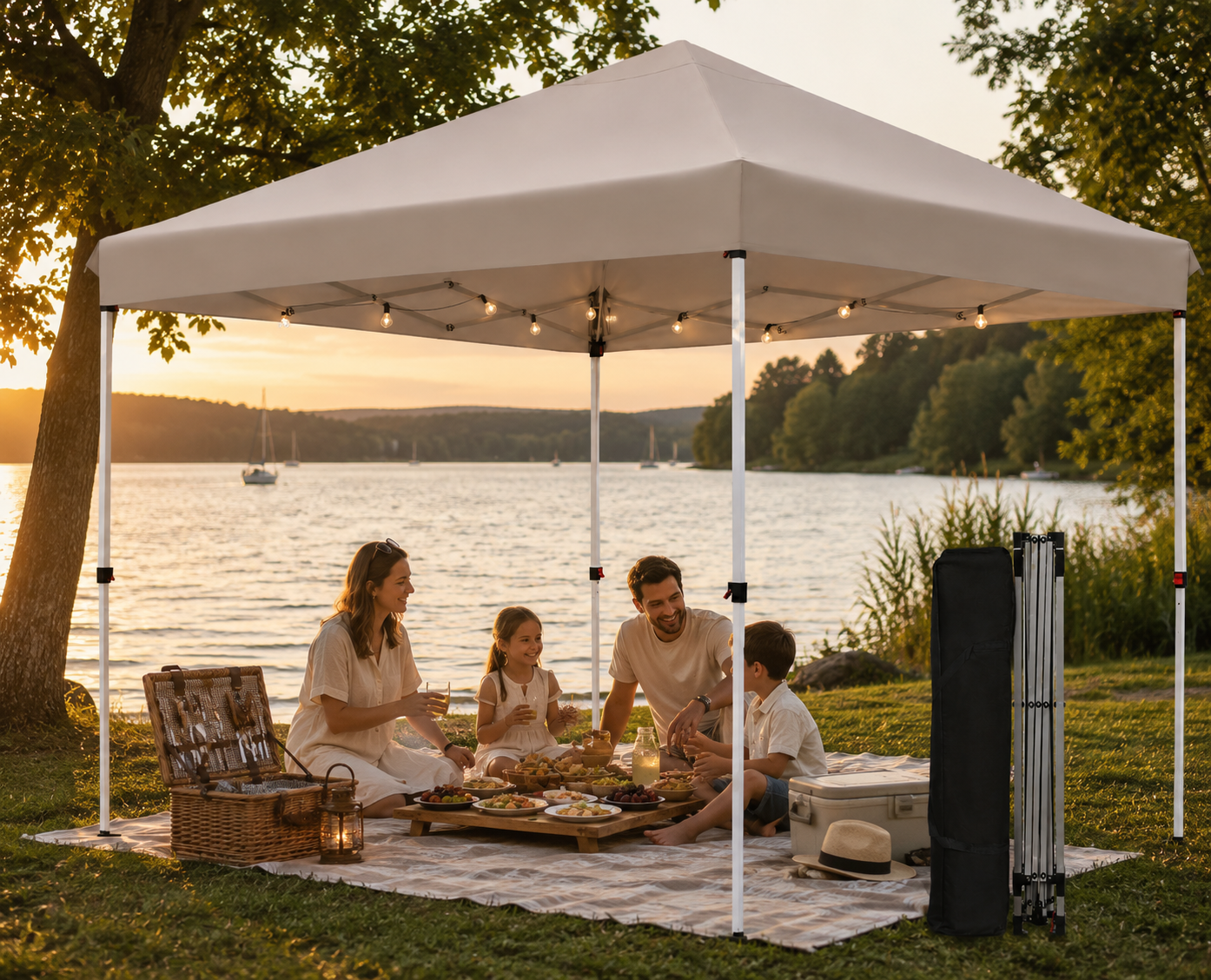 Faltpavillon 3x3m Wasserdicht Höhenverstellbar Partyzelt Camping Pavillon