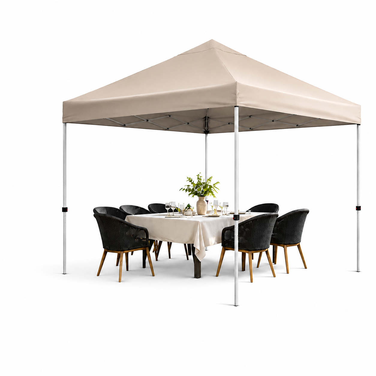 Faltpavillon 3x3m Wasserdicht Partyzelt Pavillon Klappbar Gartenzelt Khaki