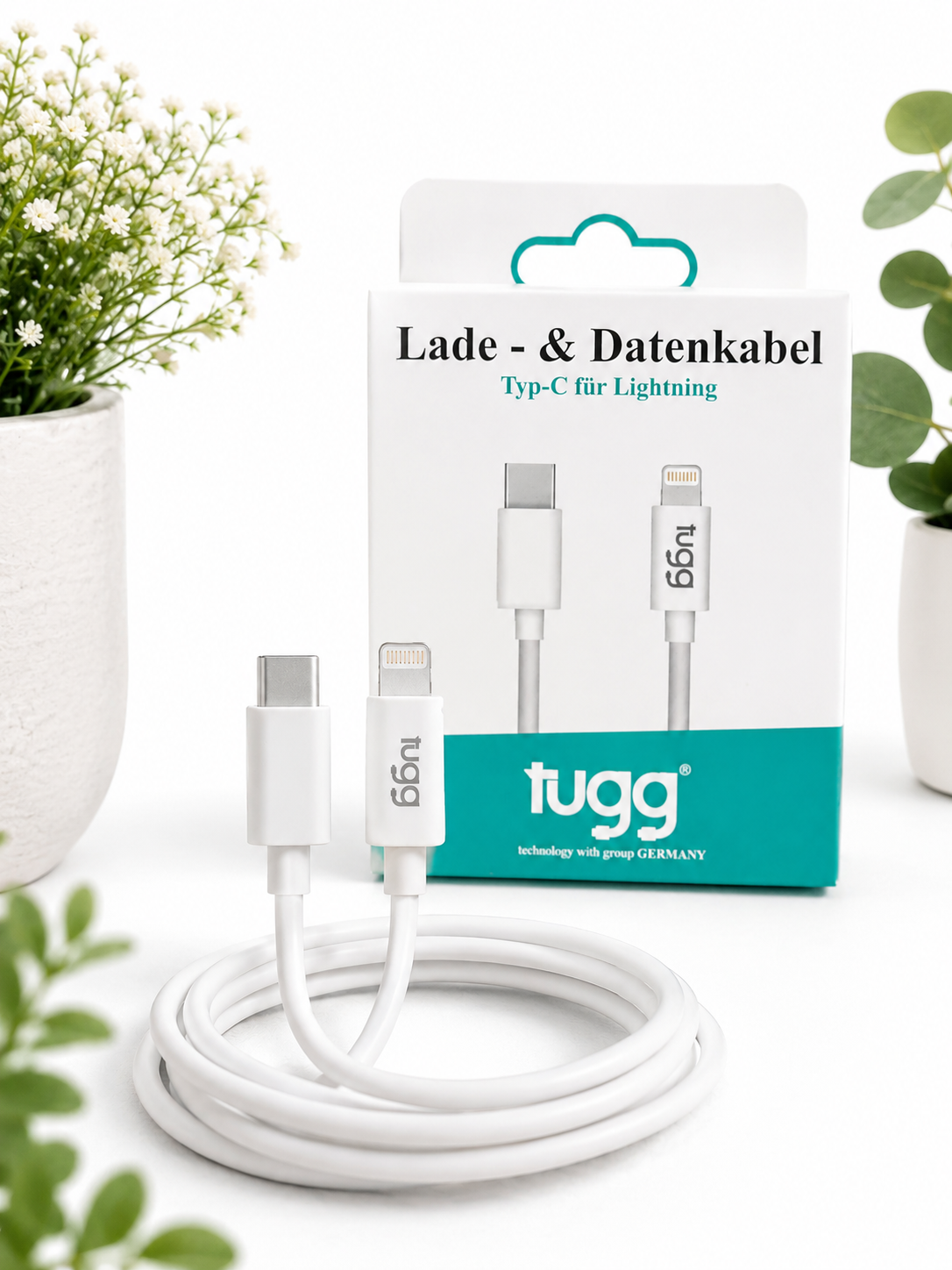 USB-C auf 8-Pin Kabel 1m Ladekabel Datenkabel 27W Weiß
