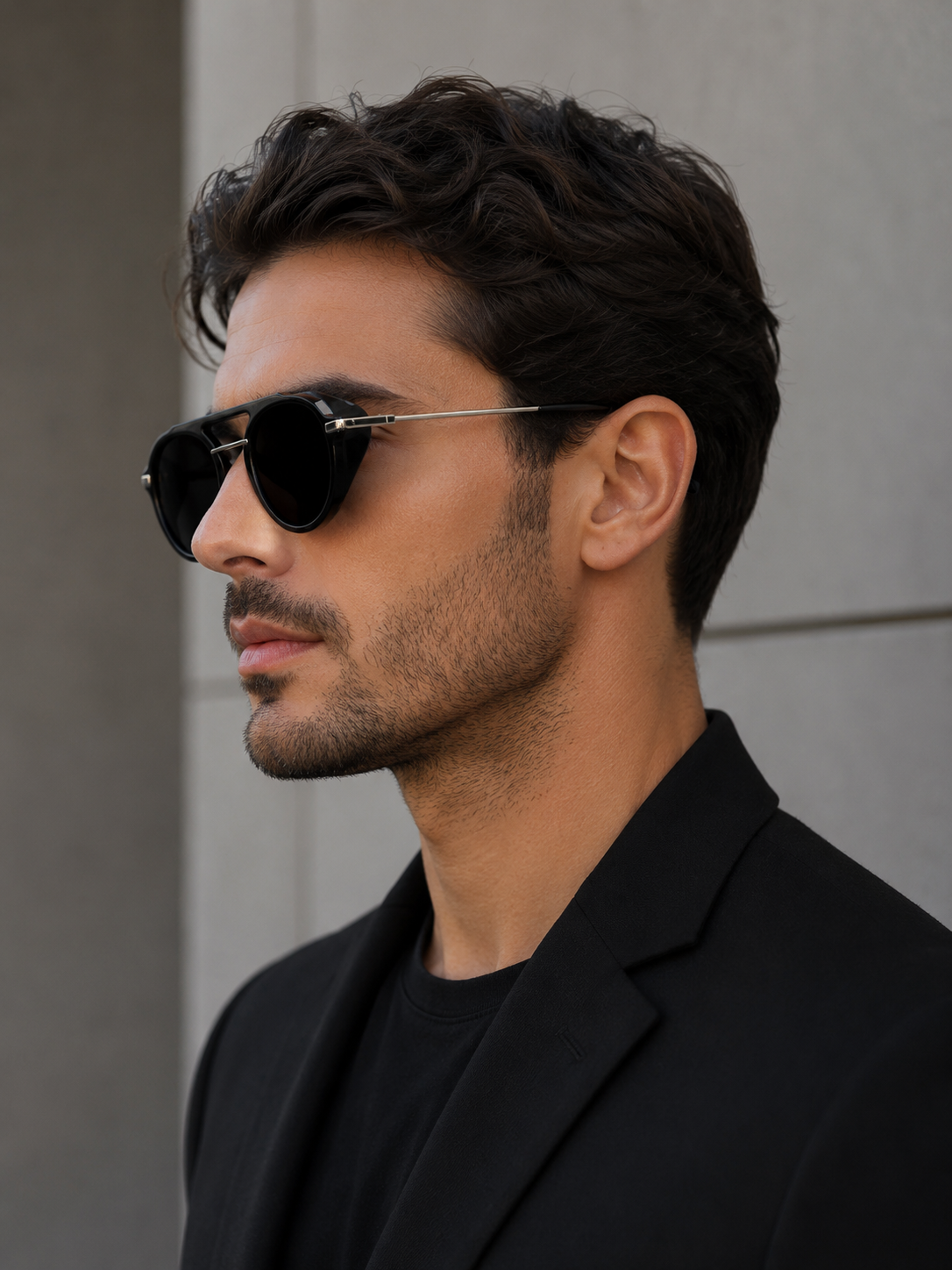 Polarisierte Sonnenbrille Herren Damen UV400 Schwarz Sportbrille Seitenschutz