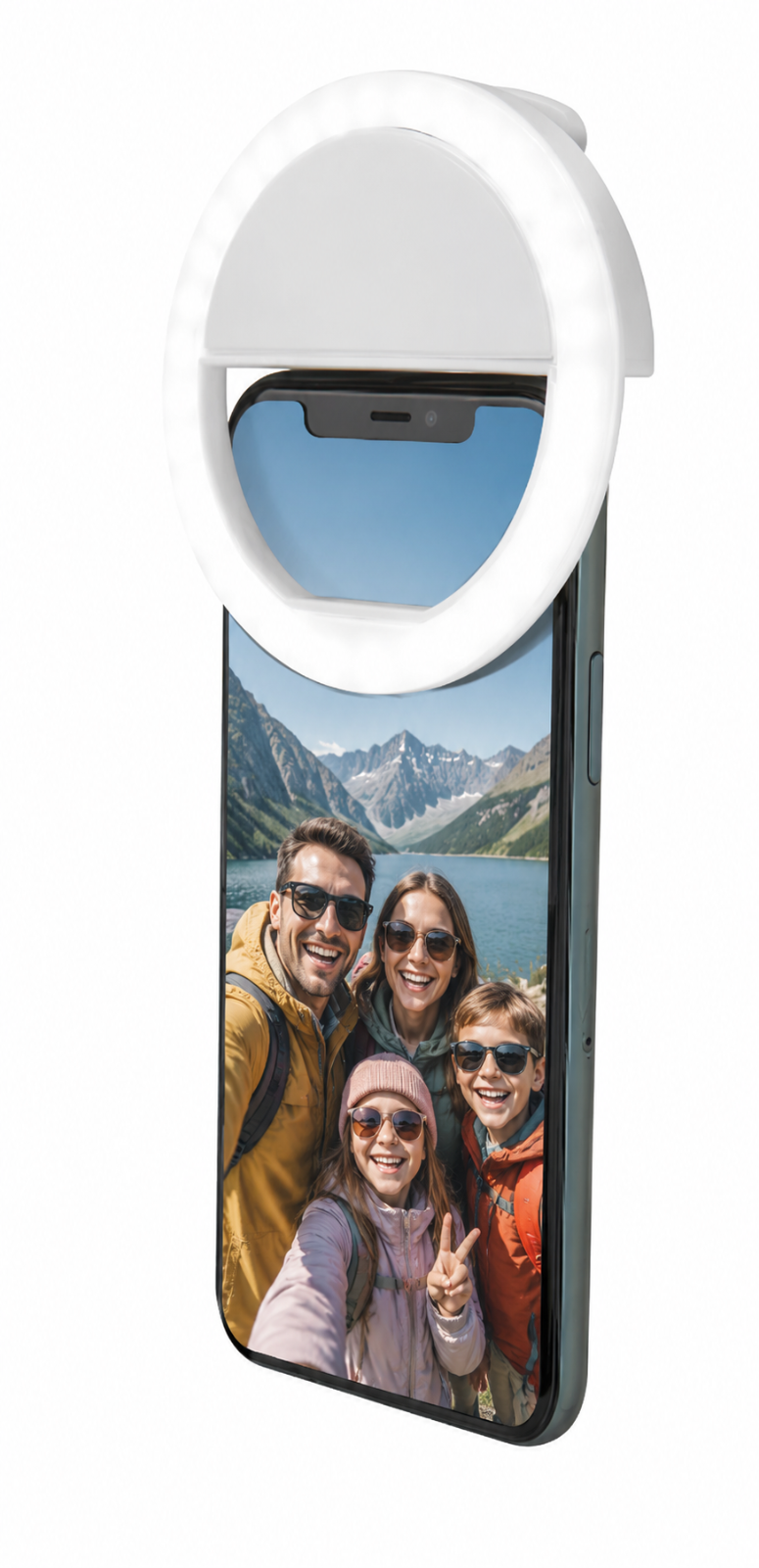 Selfie Ringlicht LED Clip Smartphone Tablet 36 LEDs USB Wiederaufladbar