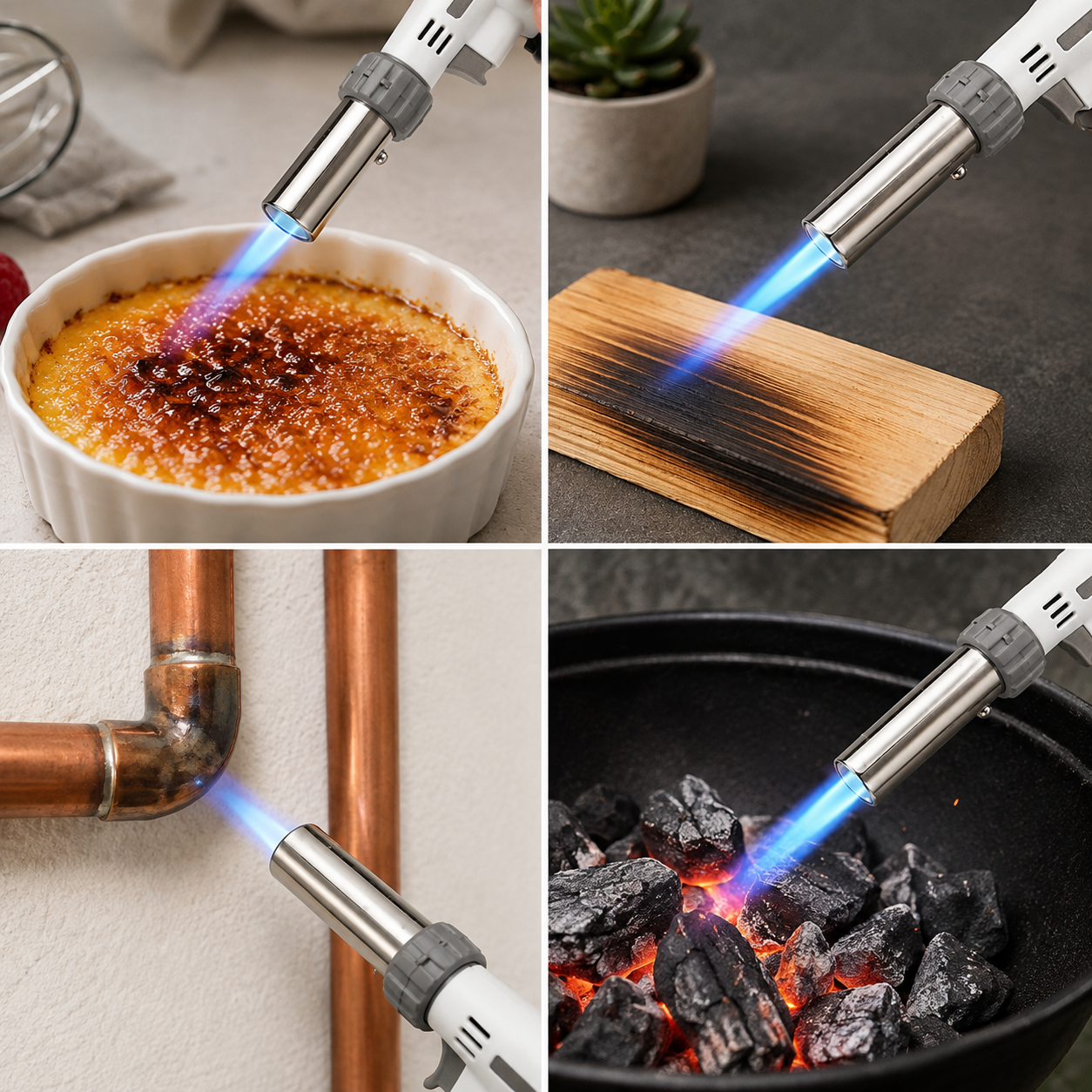 Gasbrenner Camping Gasbrenner mit Piezozünder Flammenregulierung Keramikeinsatz