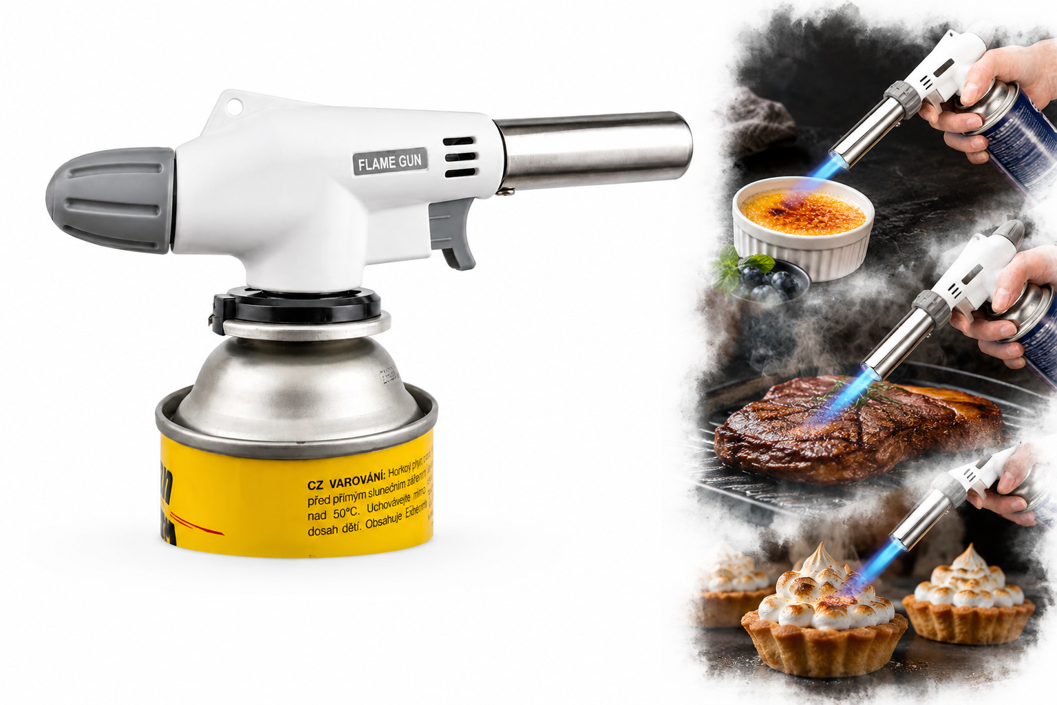Gasbrenner Camping Gasbrenner mit Piezozünder Flammenregulierung Keramikeinsatz
