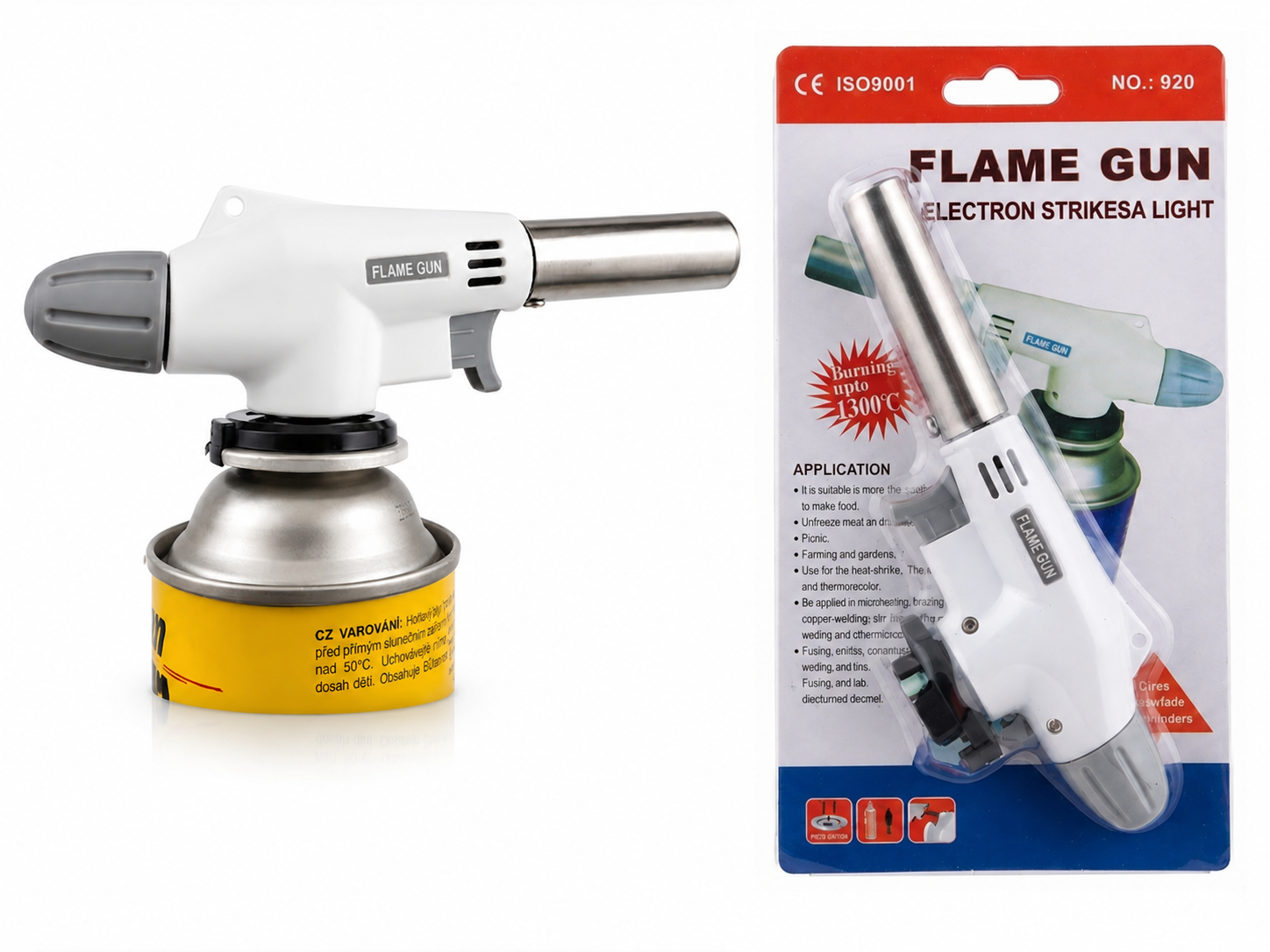 Gasbrenner Camping Gasbrenner mit Piezozünder Flammenregulierung Keramikeinsatz