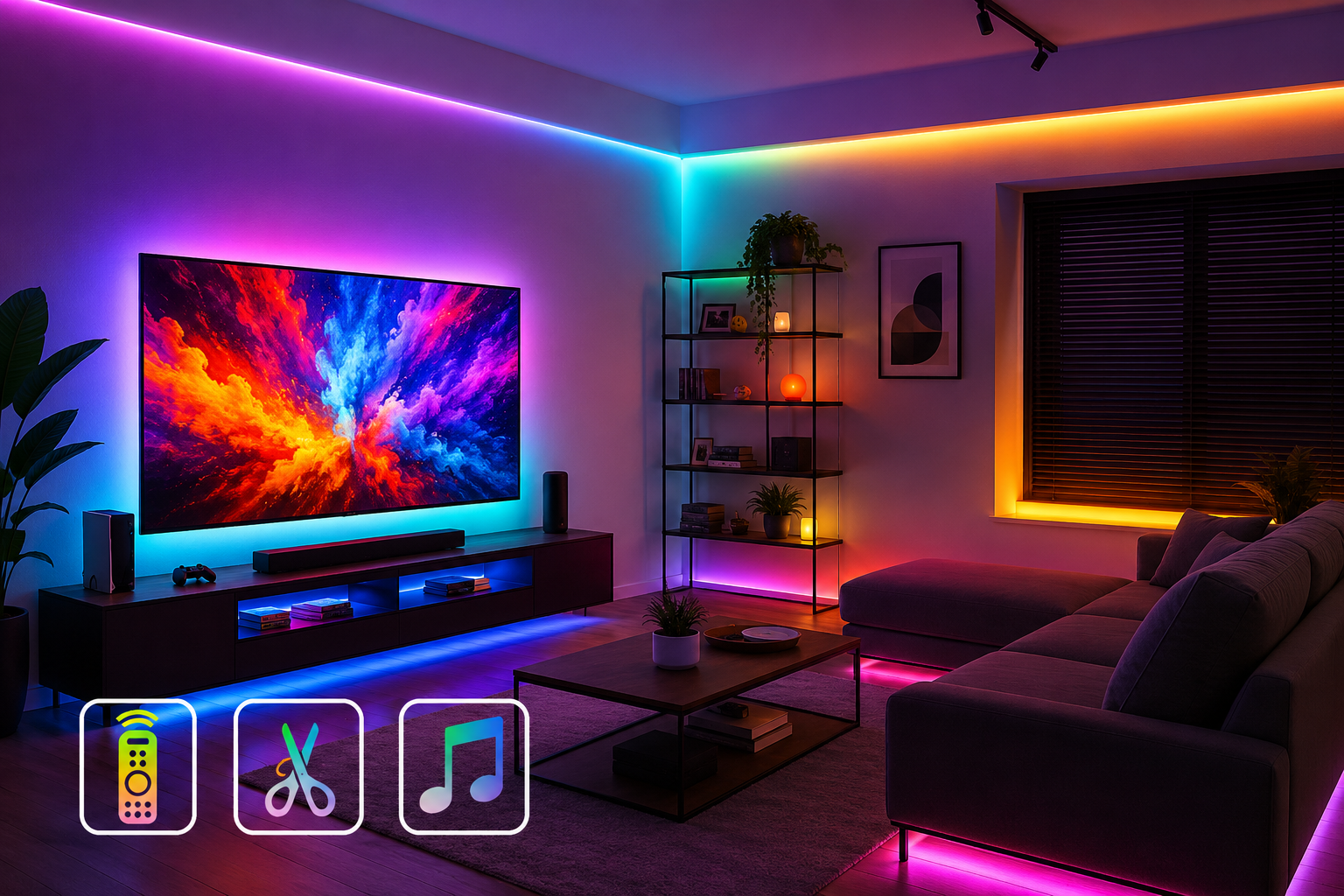 RGB LED Strip 15 m LED Lichtband APP Fernbedienung Musikmodus Timer 450 LEDs