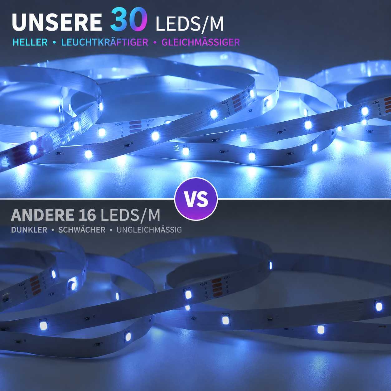RGB LED Strip 15 m LED Lichtband APP Fernbedienung Musikmodus Timer 450 LEDs