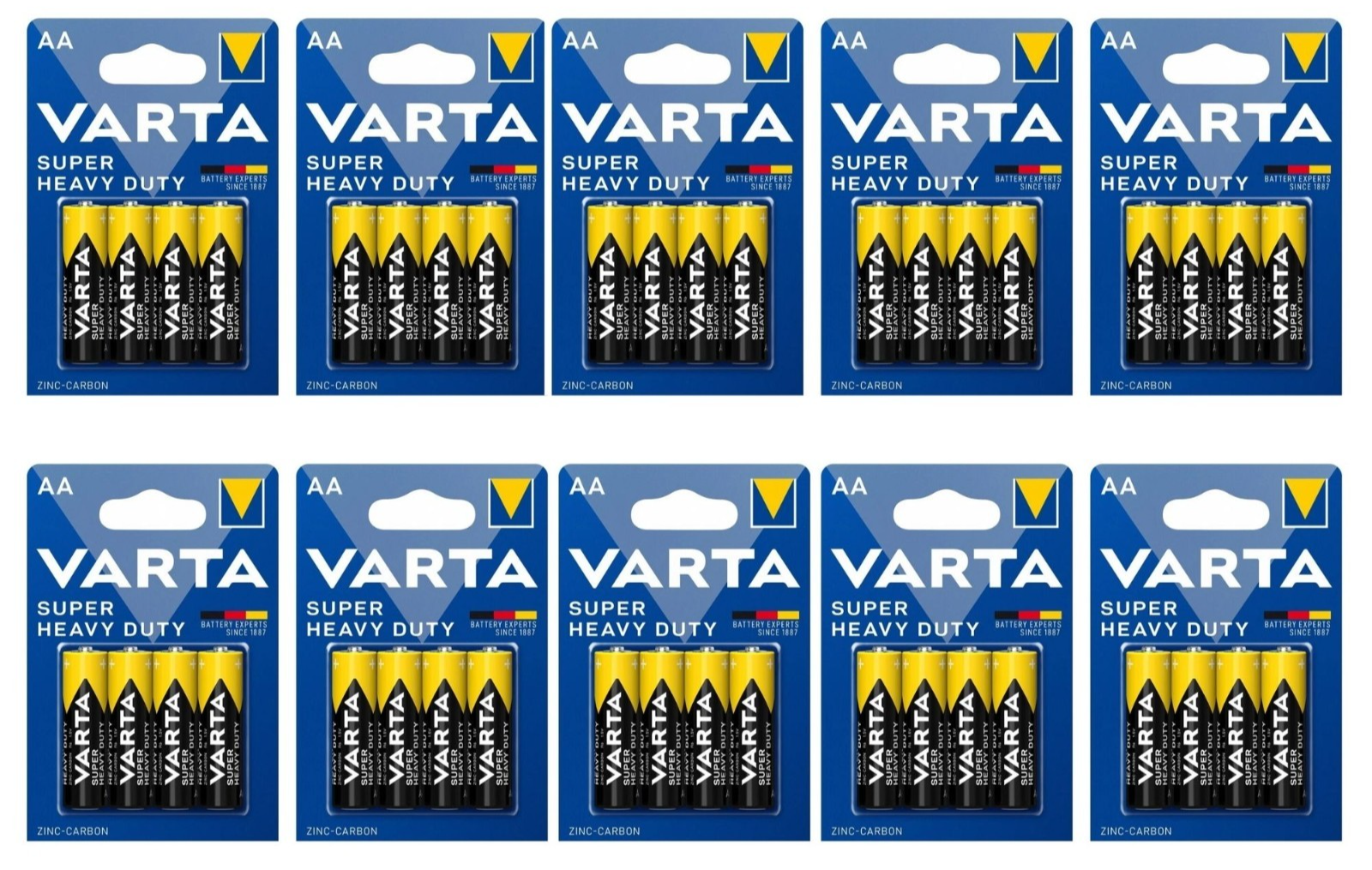 VARTA AA Batterien R6 1,5V Superlife Zink-Kohle Mignon Typ 2006