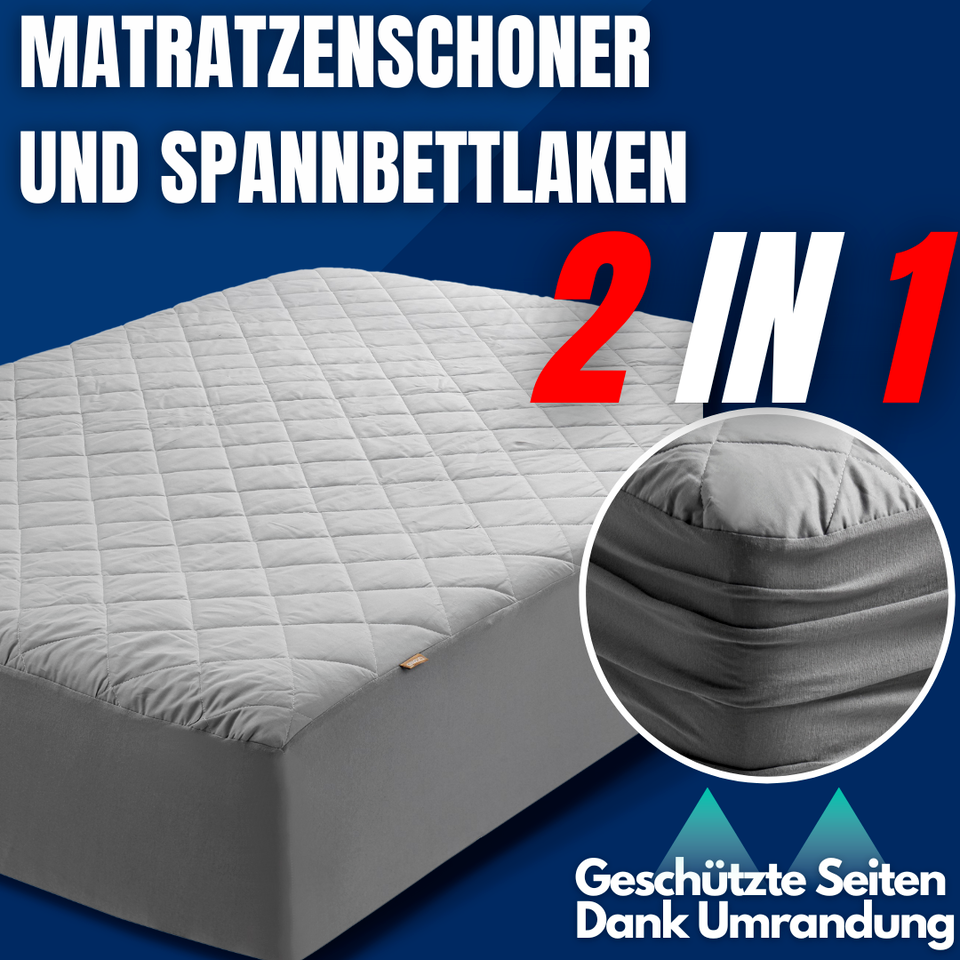 ARASIA Matratzenschoner wie Spannbettlaken 100% Cotton wasserdicht 90cm - 200cm