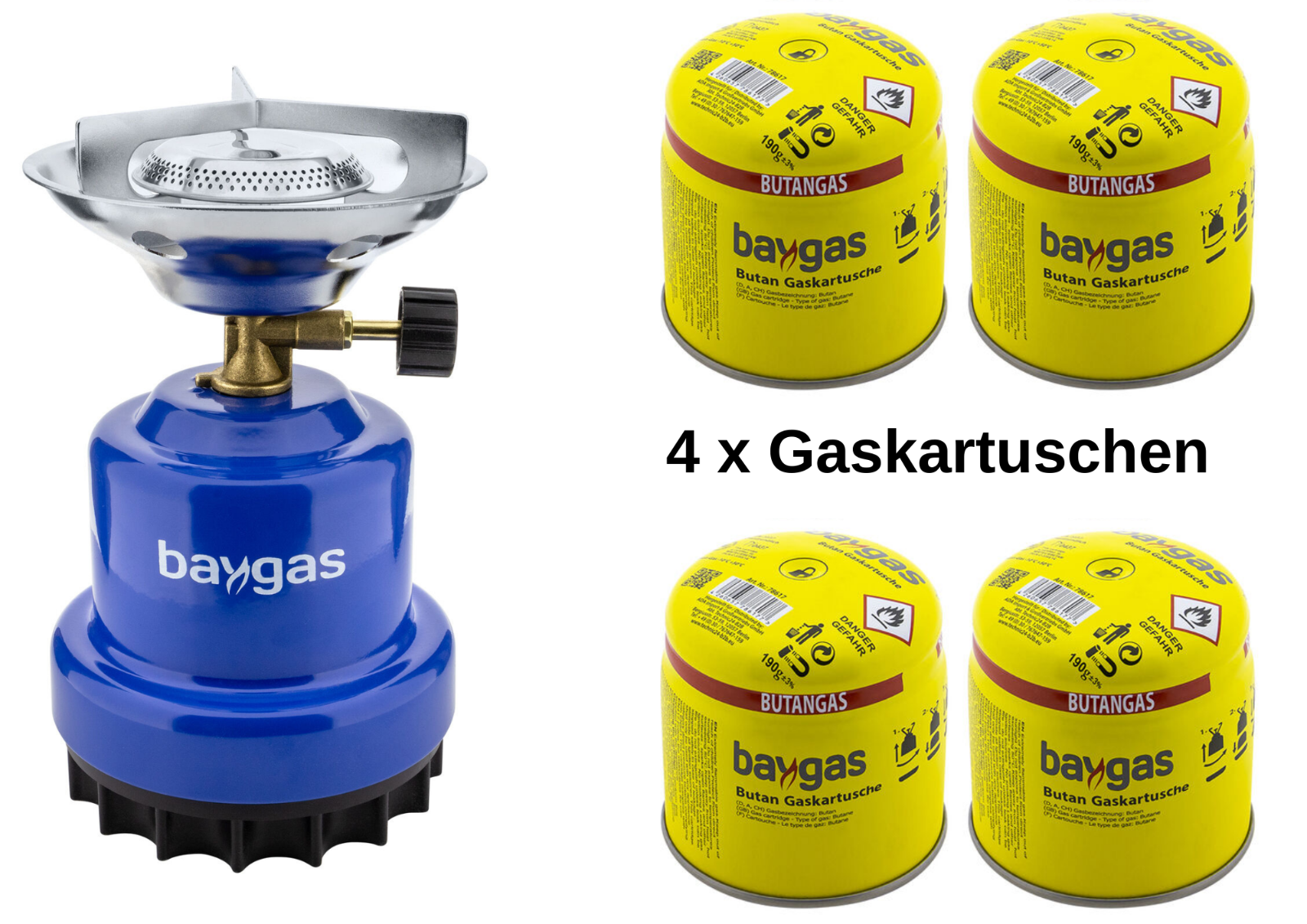 Gas Gaskartuschen Butangas 190g 330 ml Baygas Stechkartuschen Campinggas