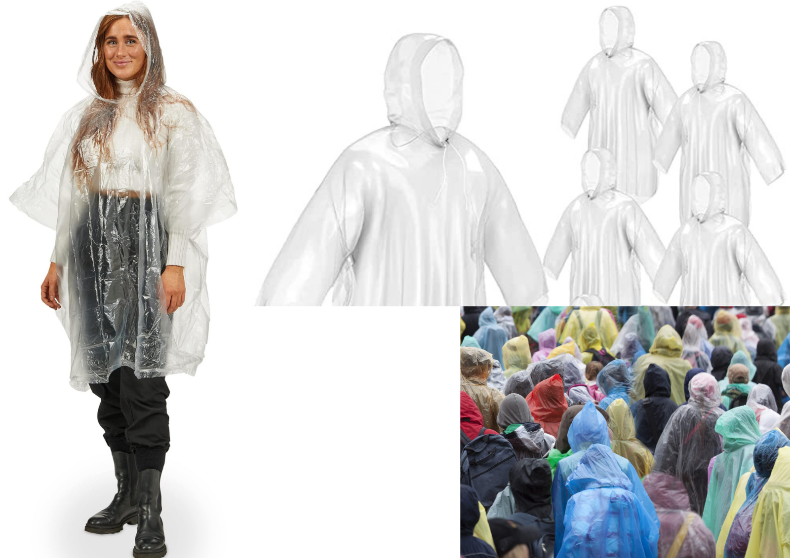 Regenjacke transparent Regenponcho einweg Regencape Poncho Regenmantel _ 5 stück