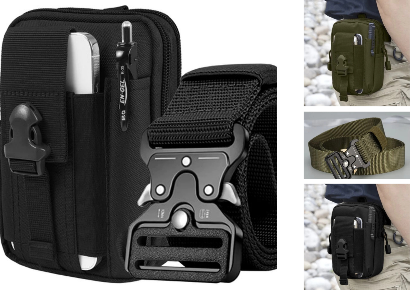 Outdoor Molle Smartphone Taktische Gürteltasche + Gürtel Hüfttasche Bauchtasche