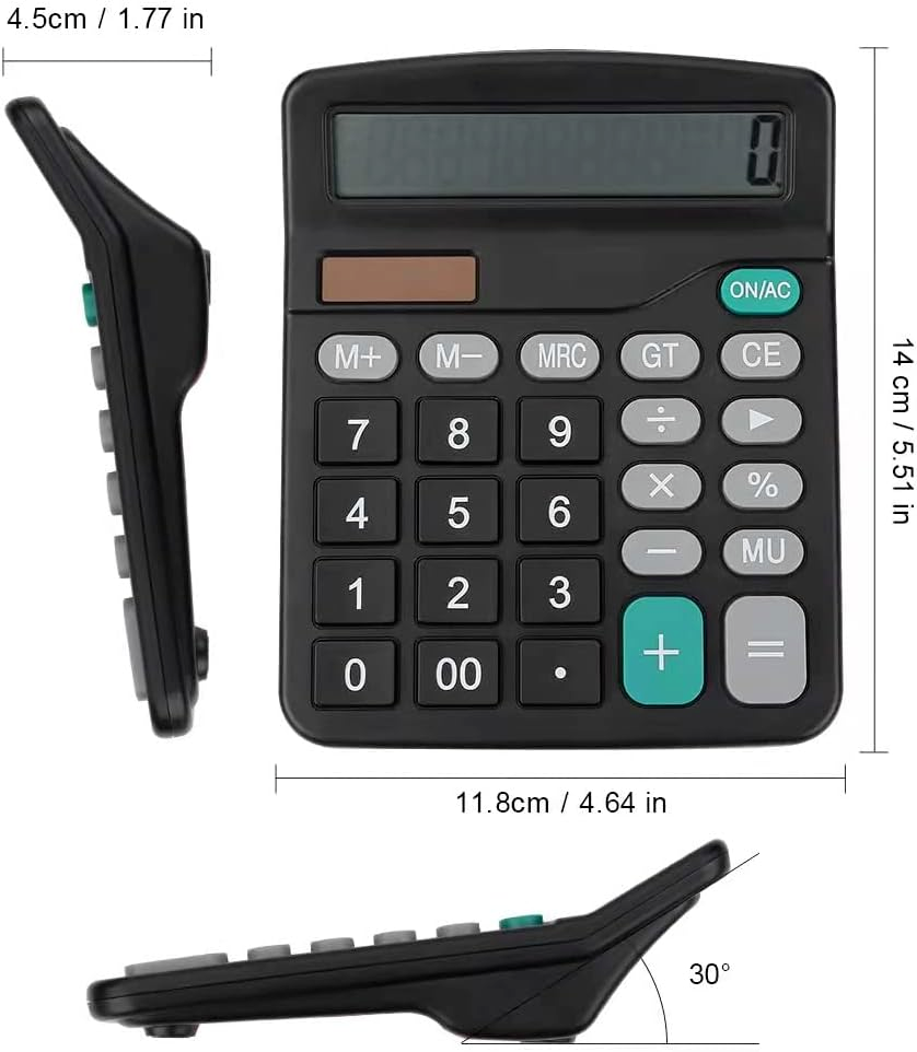 Taschenrechner,Dual Power(Solar und Batterie) Standard Taschenrechner,12-stellig