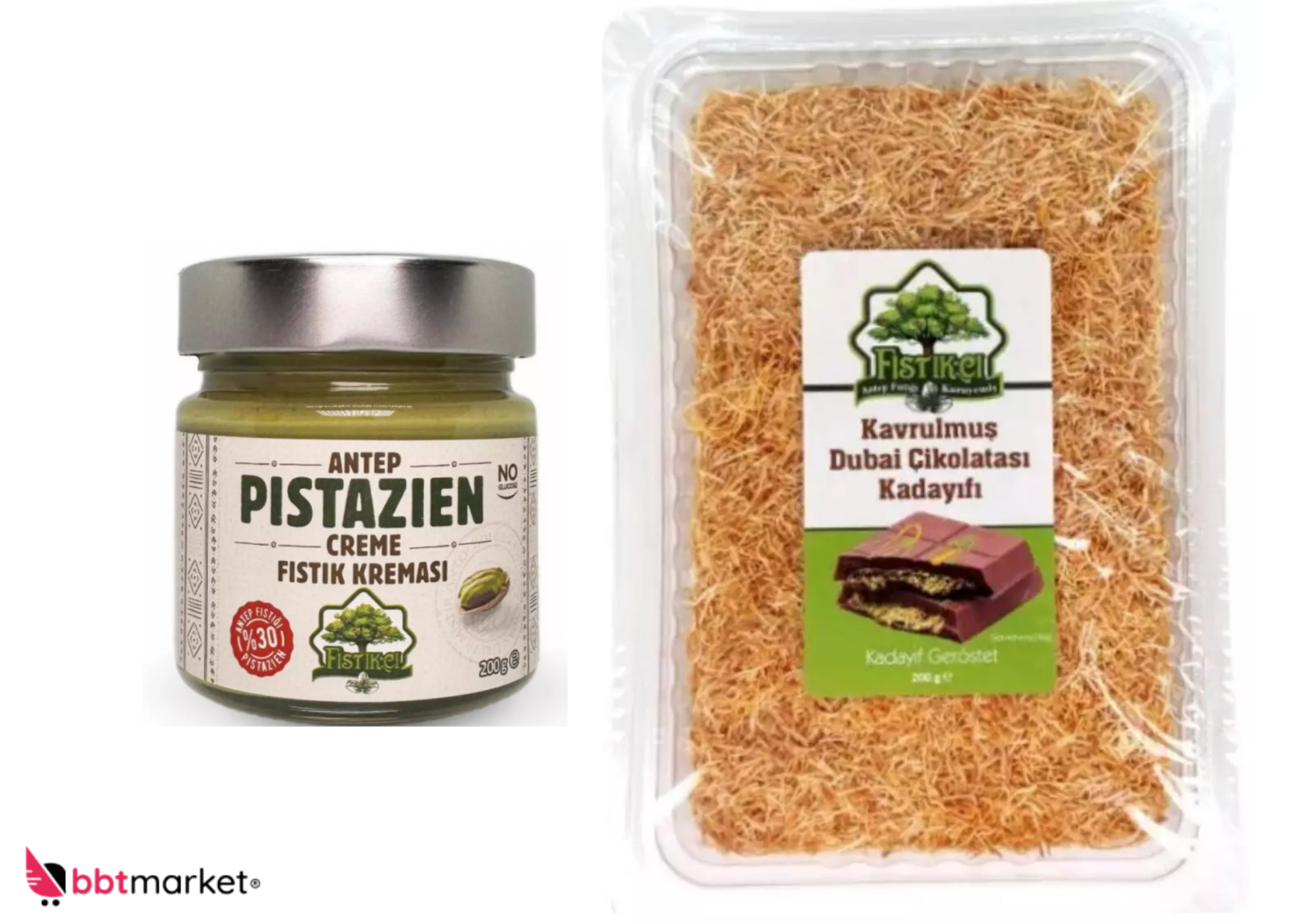 Dubai Schokolade SET : Pistaziencreme 200g + Geröstete Kadayif 200g - Fistikci