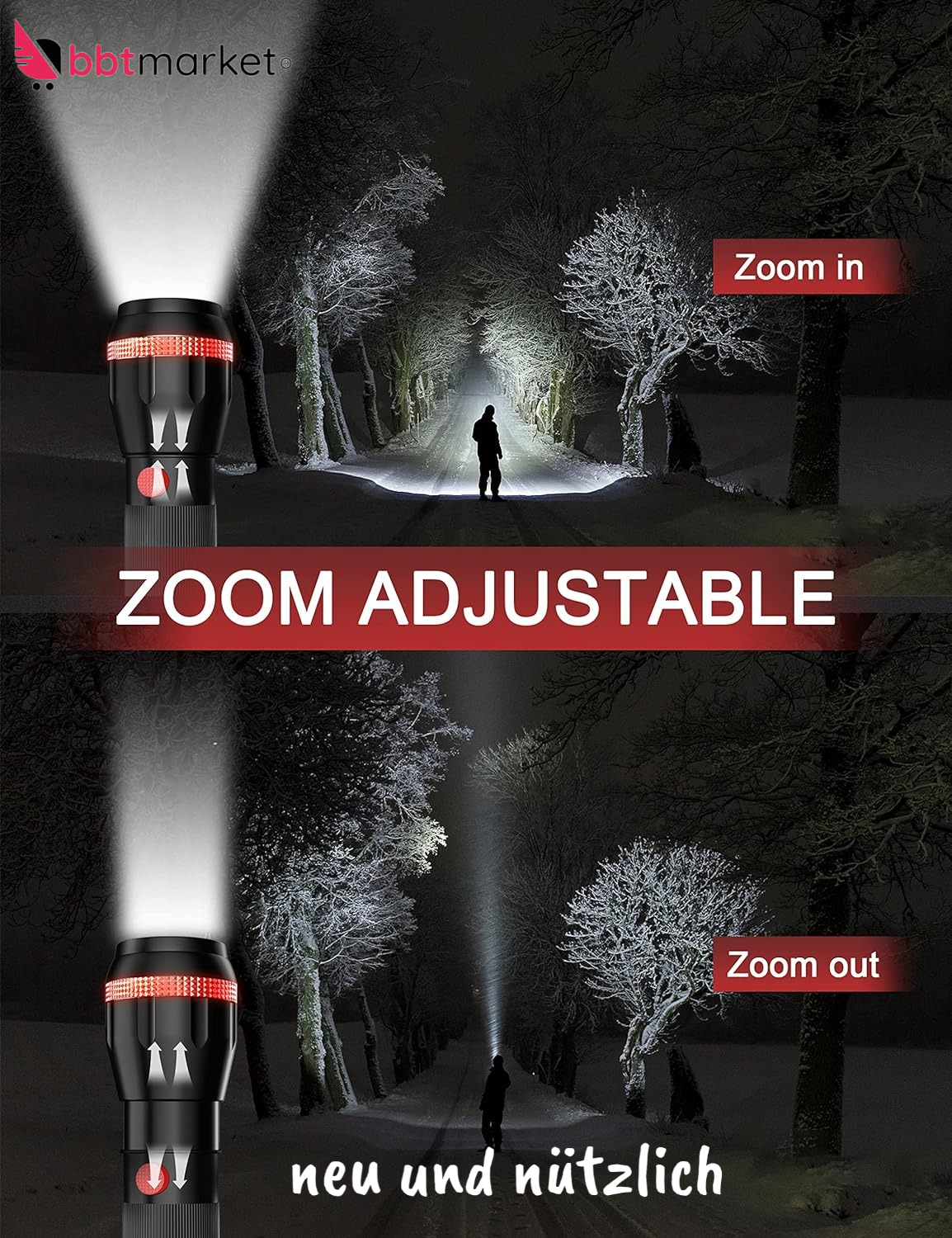 LED Taschenlampe, Fulighture Mini Taschenlampe Batteriebetrieben 2 Modi 70 Lumen