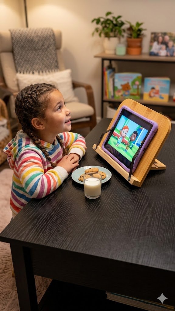 Bambus Buchständer verstellbar 8 Neigungsstufen – Leseständer klappbar für Bücher Tablet Küche Büro