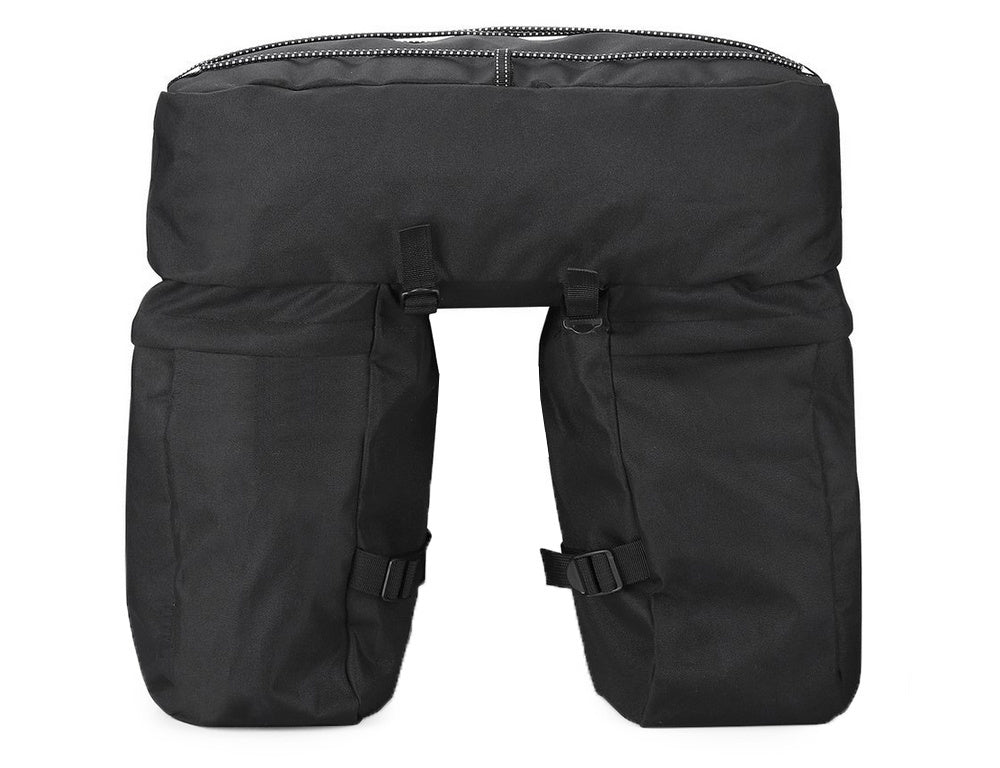 Fahrradtasche Gepäckträger 45L mit Regenschutz – Große Fahrradtasche mit 3 Fächern, Seitentaschen und Reflektoren für Touren & Alltag