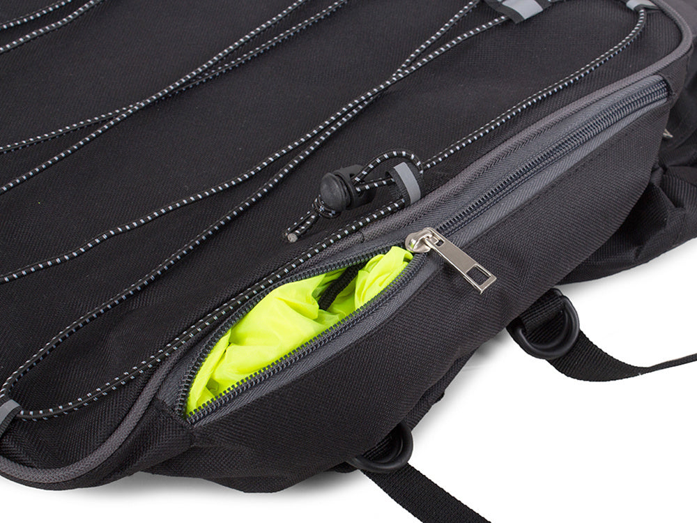Fahrradtasche Gepäckträger 45L mit Regenschutz – Große Fahrradtasche mit 3 Fächern, Seitentaschen und Reflektoren für Touren & Alltag