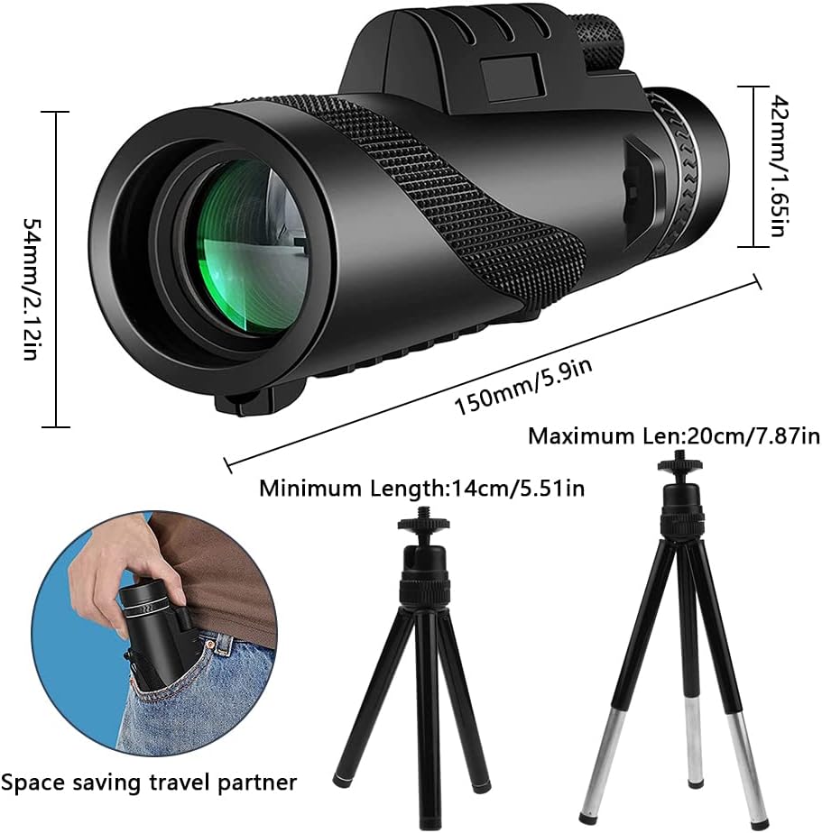 Monokular Starscope Teleskop 12X50 HD Monokular Nachtsicht Mit Handy Stativ