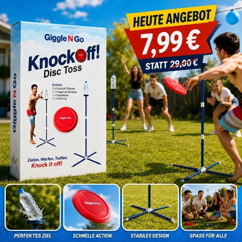 Frisbee Wurfspiel Set Outdoor Gartenspiel Geschicklichkeitsspiel Familienspiel