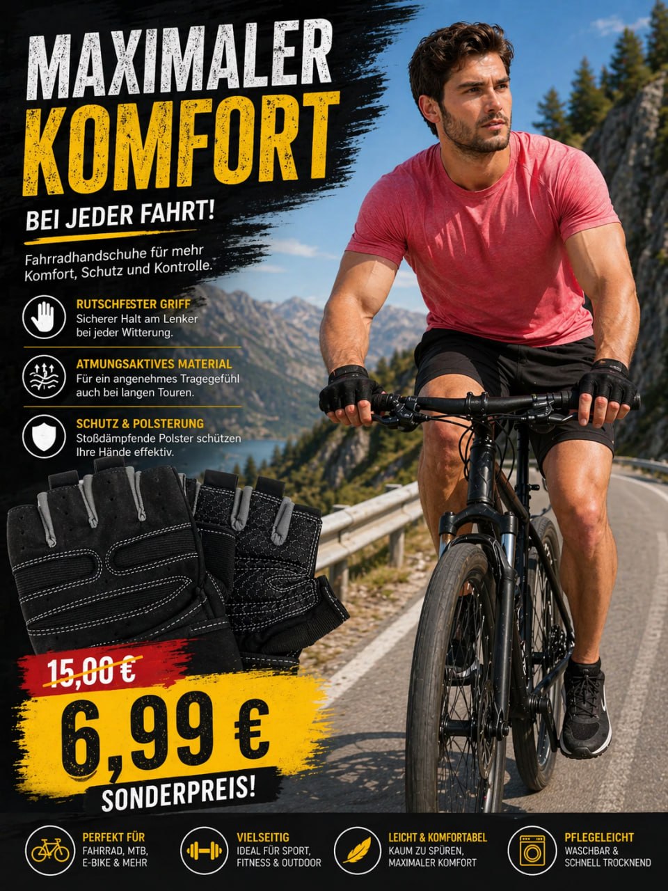 Trainingshandschuhe gepolstert XL Fitness Handschuhe Grip Klett