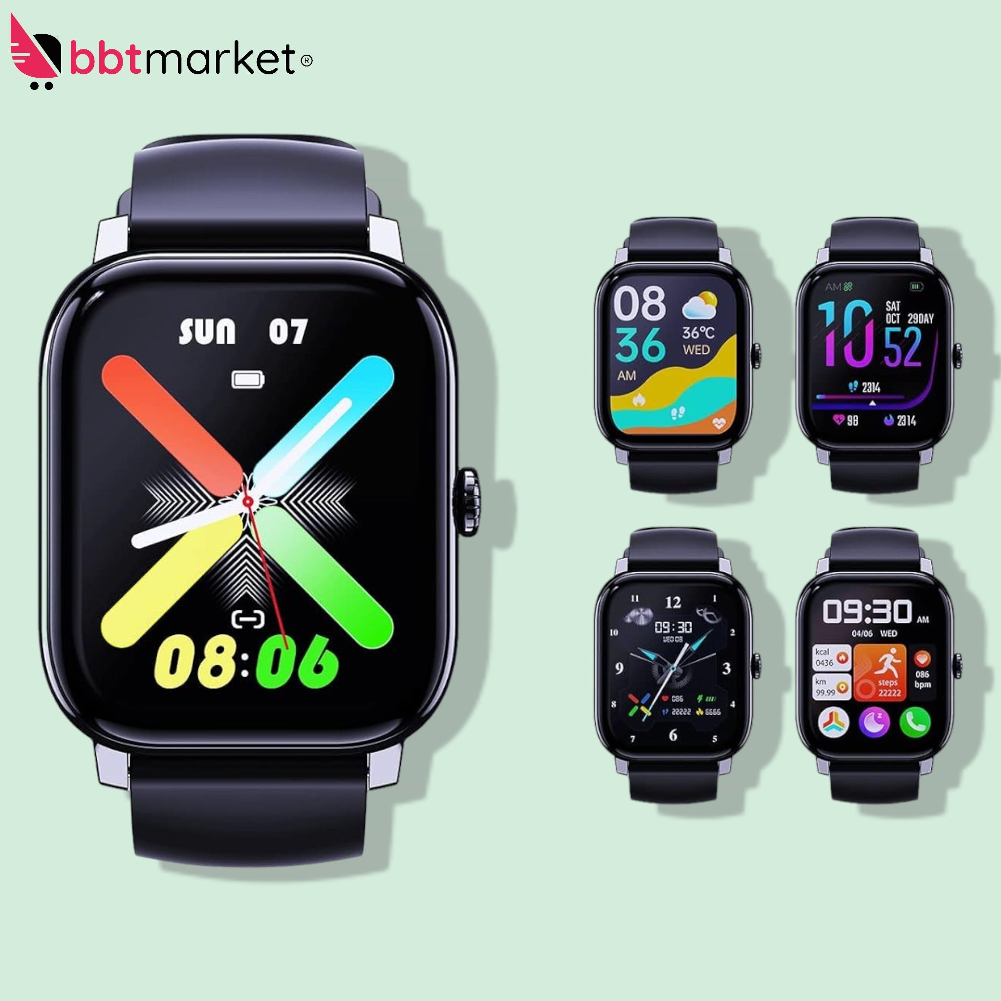 Smart Uhr Wasserdichte Damen Smartwatch, Fitness-Tracker IOS-Android 1.85''HD