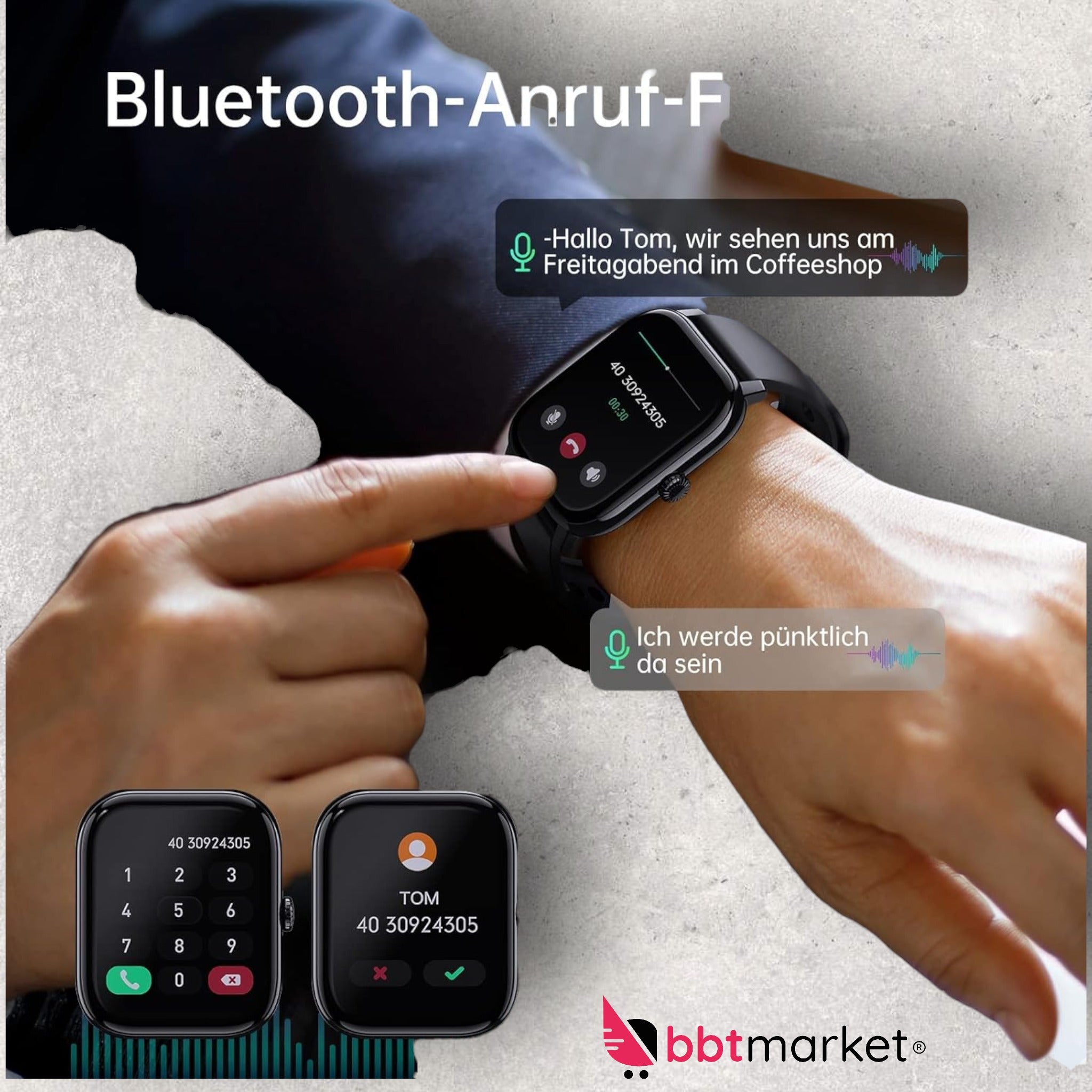 Smart Watch Waterproof Women Smartwatch, Fitness Tracker IOS-Android 1.85''HD 